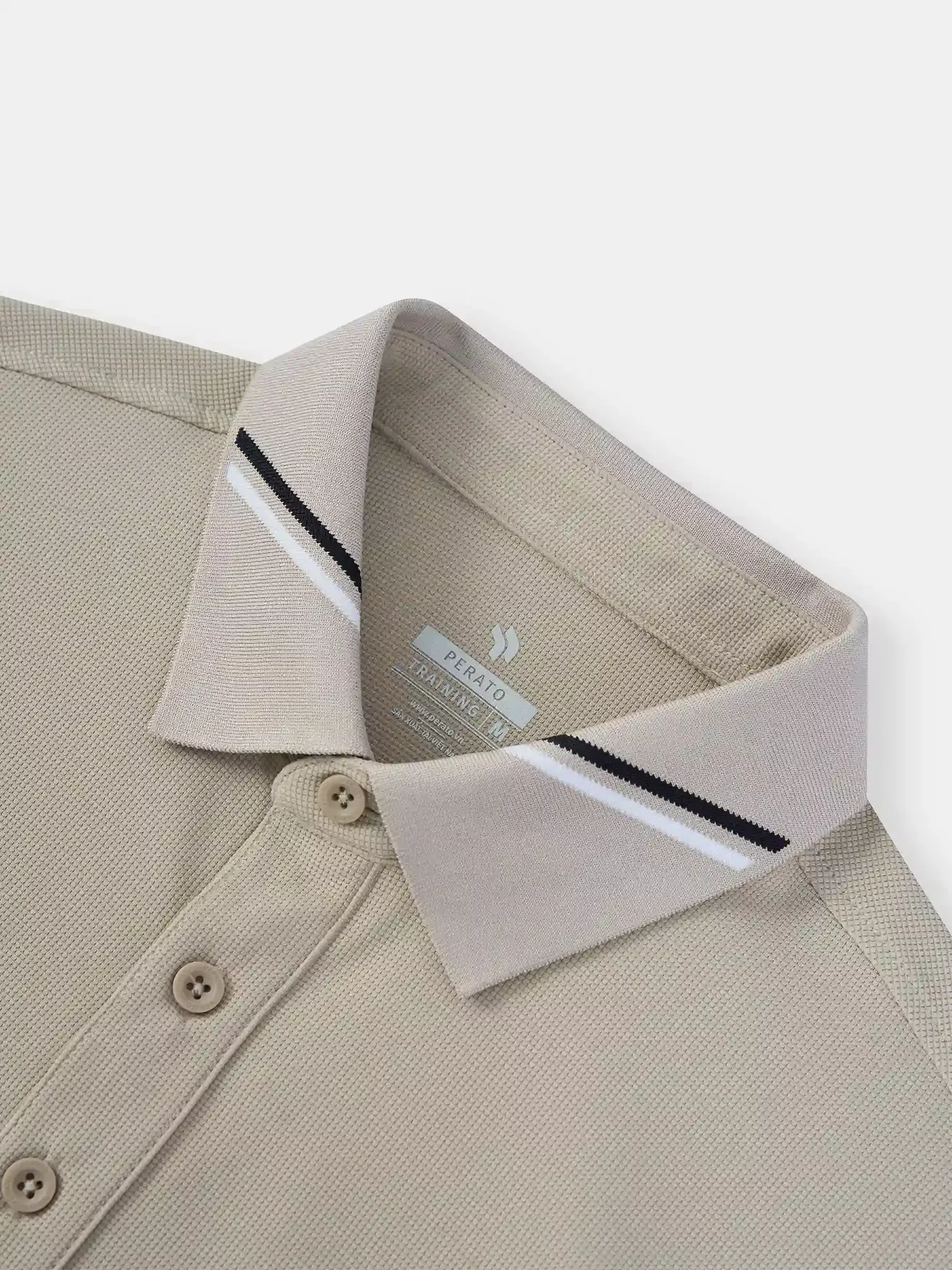 Áo Polo Nam PERATO Phong Cách Training Dệt Hiệu Ứng TBPLS5M002