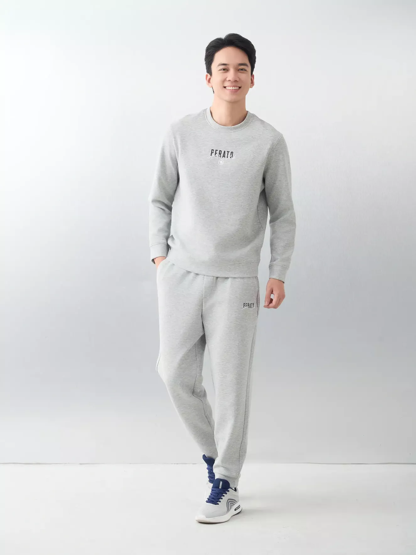 Set Bộ Nỉ Nam PERATO Phong Cách Lifestyle Phom Regular LBNW5M037