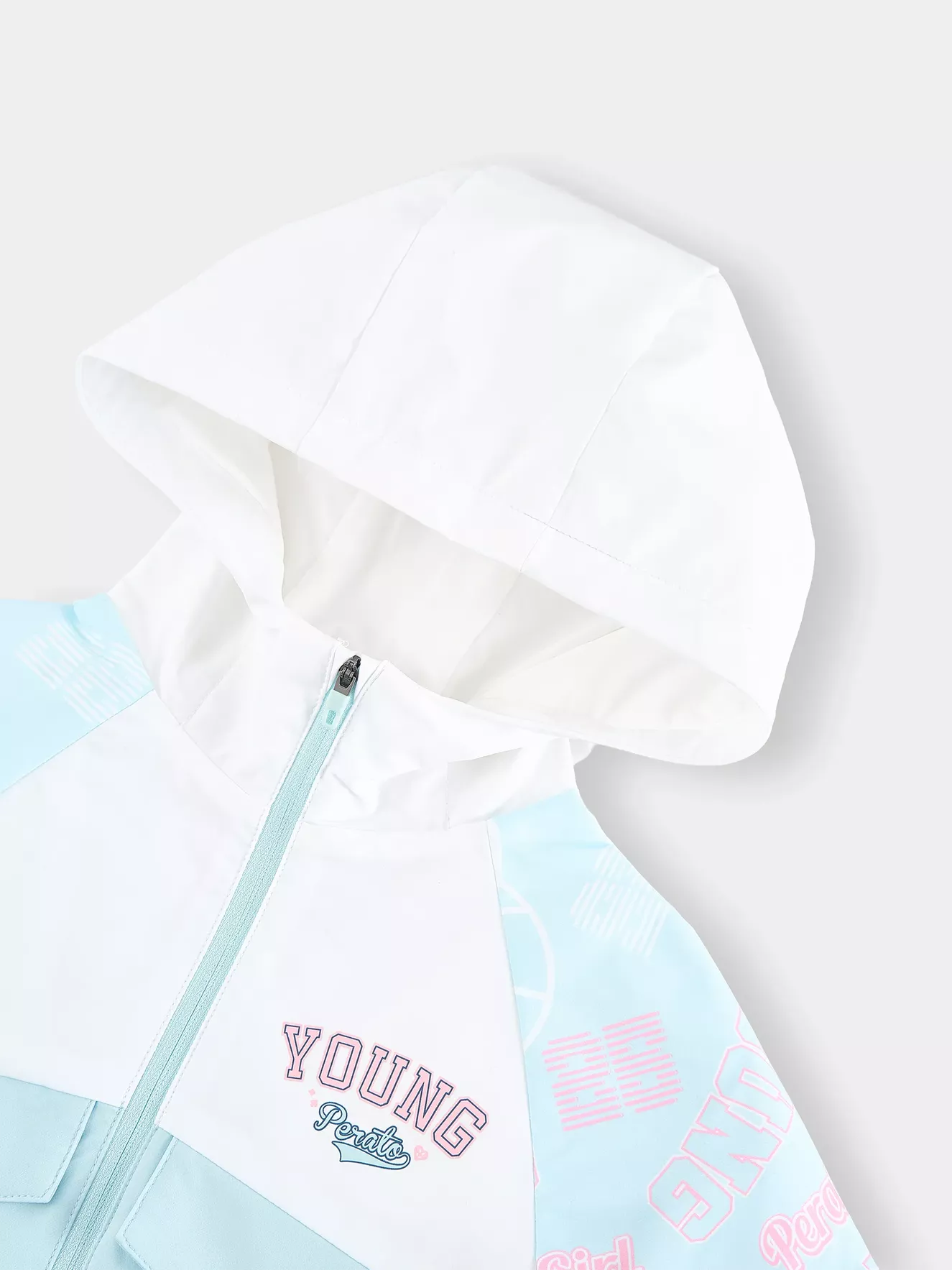 Áo Khoác Gió Bé Gái PERATO Có Mũ Phong Cách Basketball B0KGW5G004