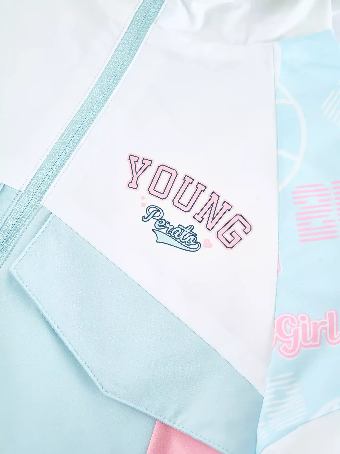 Áo Khoác Gió Bé Gái PERATO Có Mũ Phong Cách Basketball B0KGW5G004