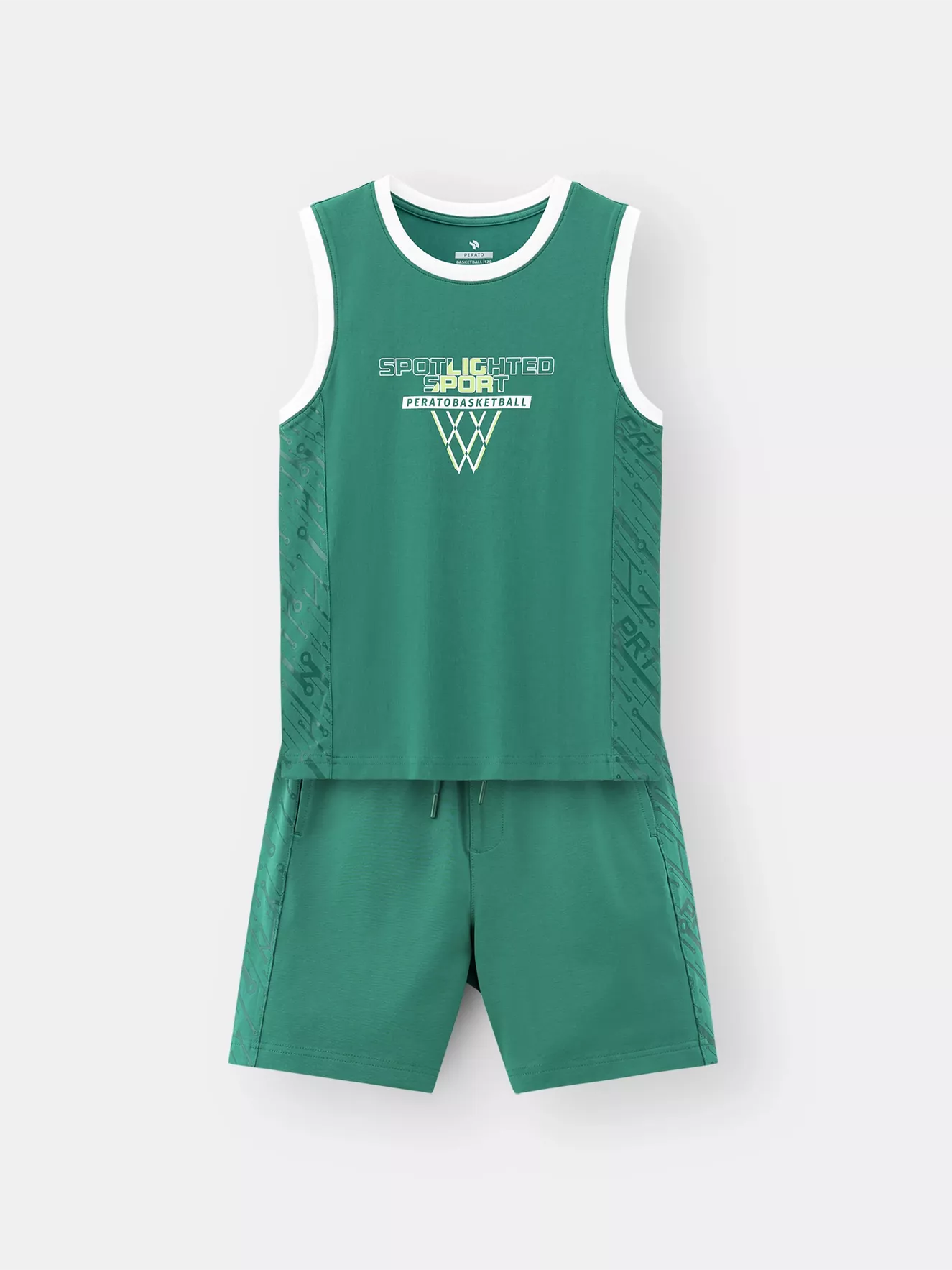 Set Bộ Quần Áo Sát Nách Bé Trai PERATO Phong Cách Basketball BBSNS5B001