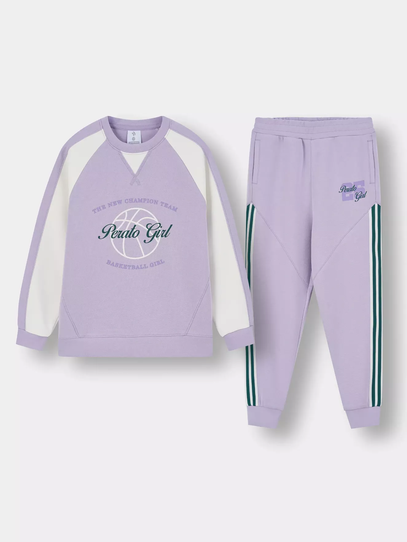 Set Bộ Nỉ Bé Gái PERATO Phong Cách Basketball Phom Regular BBNW5G010