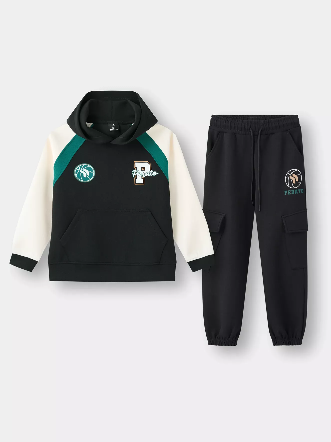 Set Bộ Nỉ Hoodie Bé Trai Phong Cách Baseketball Năng Động BBNHW5B002