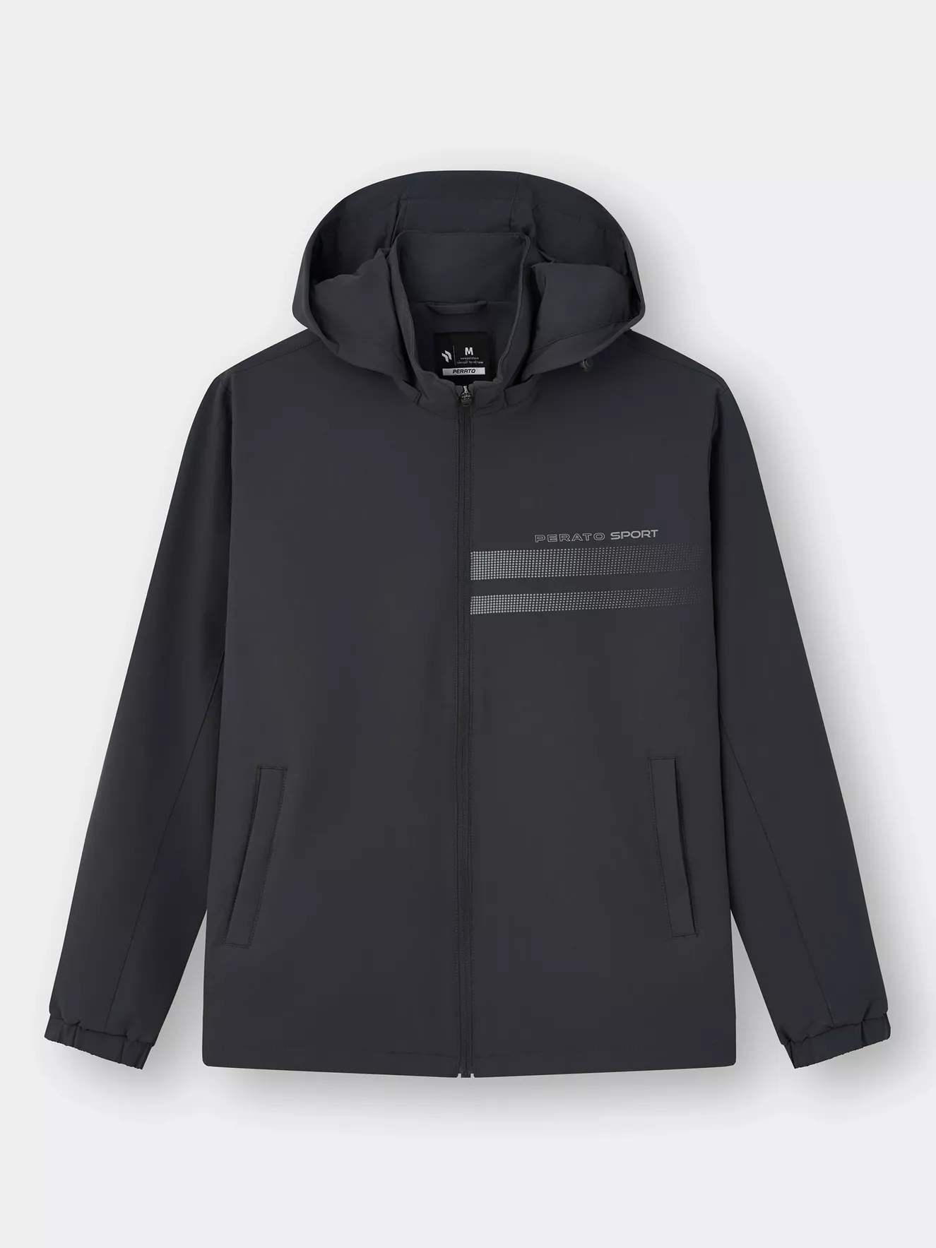 Áo Khoác Gió Nam PERATO Phong Cách Training Mũ Rời TBKGW5M026