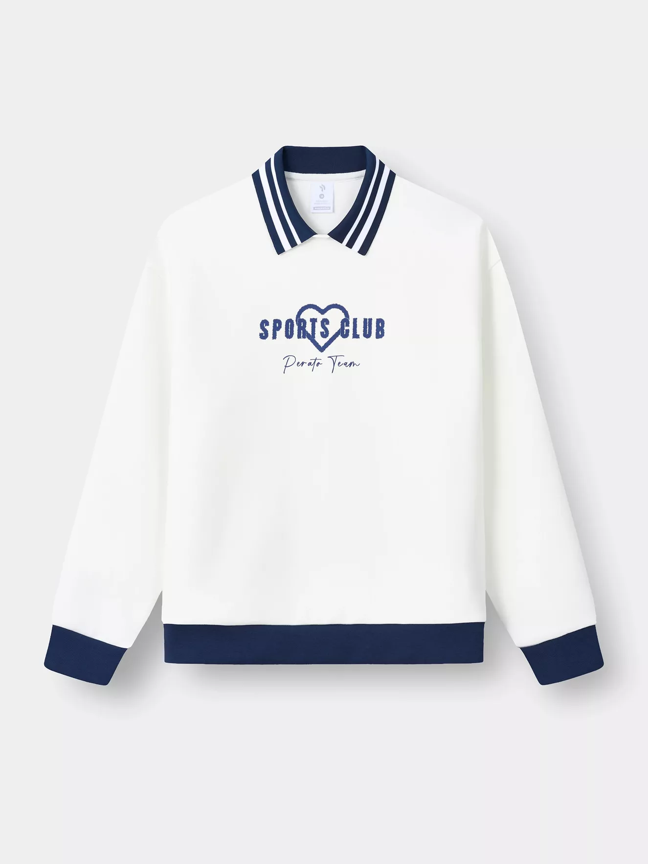 Áo Polo Dài Tay Nữ PERATO Phối Cổ Phom Loose L0PDW5W007