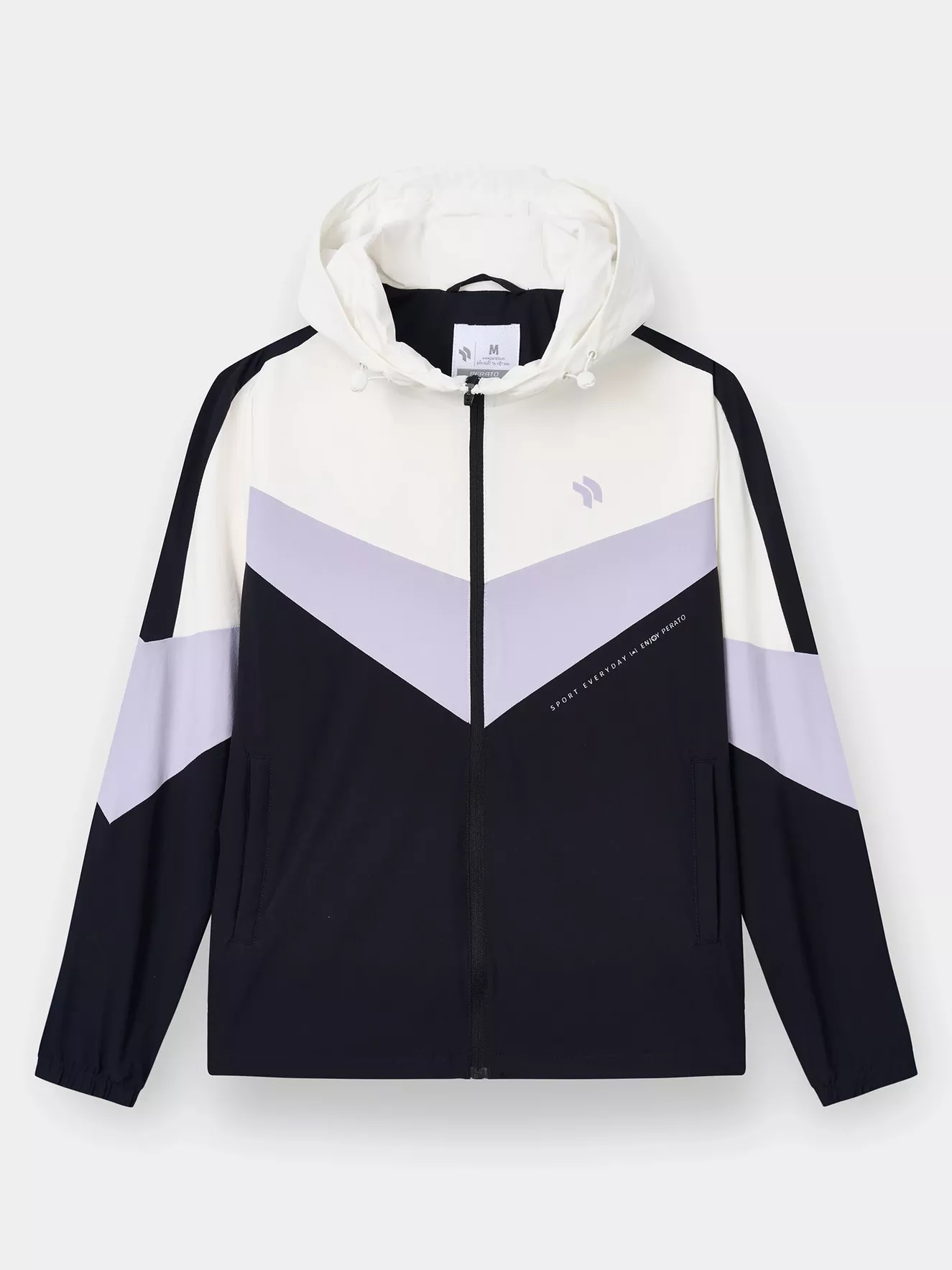 Áo Khoác Gió Nữ PERATO Phong Cách Training Can Phối TBKGW5W021