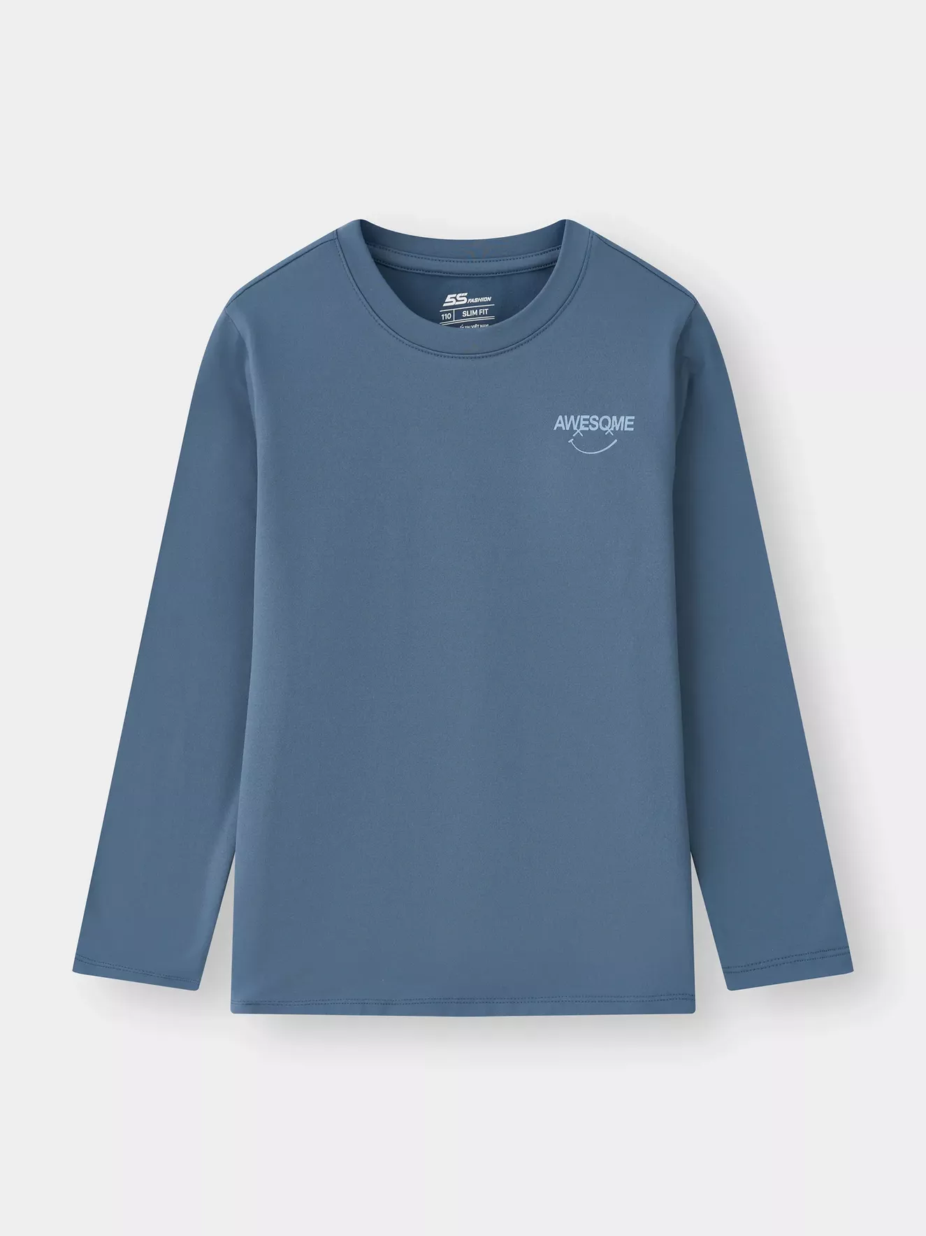 Áo Giữ Nhiệt Bé Trai Cổ Tròn 5S Fashion Lót Nỉ Bông Slimfit B0AGN25005