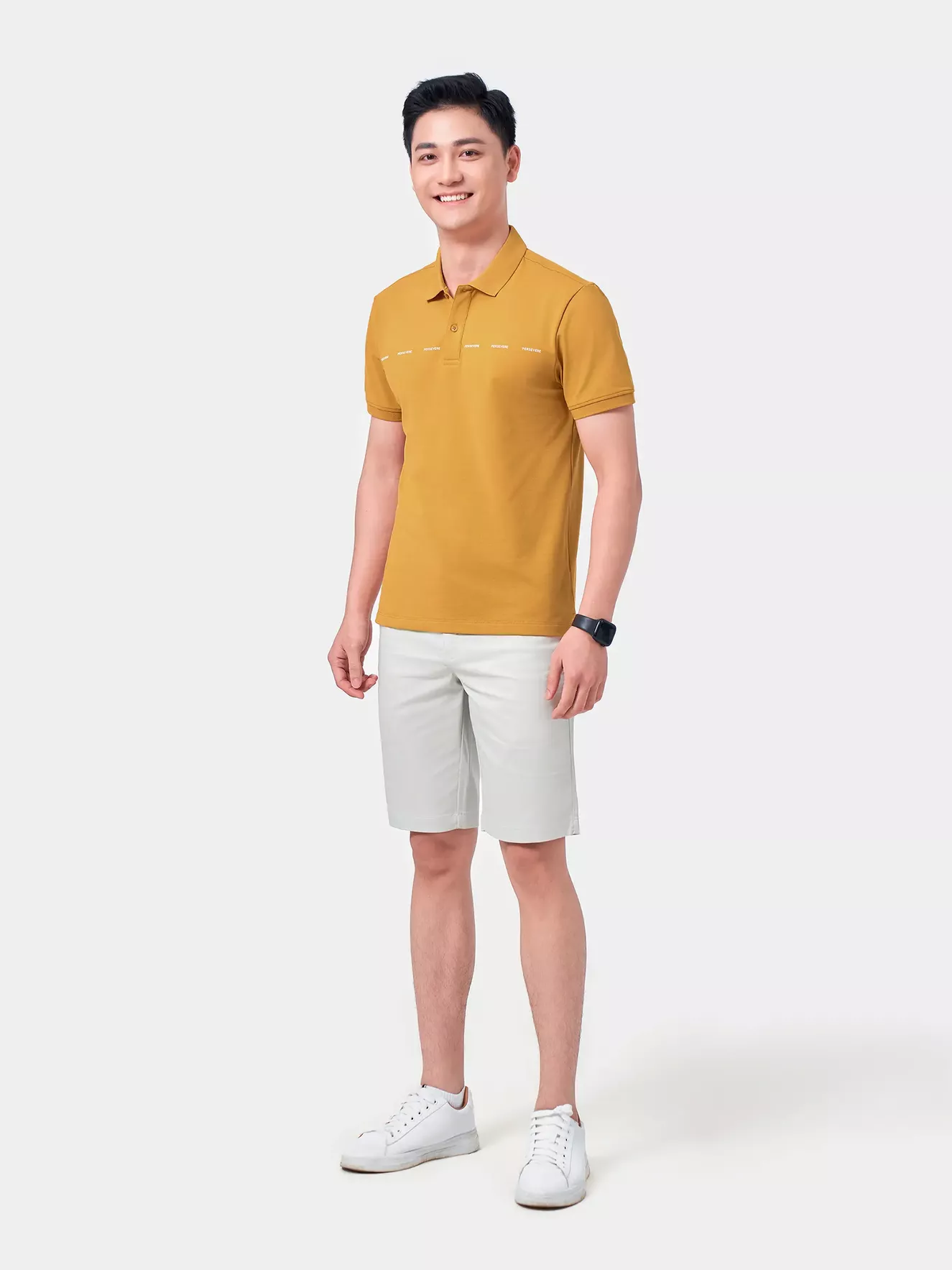 Áo Polo Nam 5S Fashion In Chữ PERSERVE APC24029