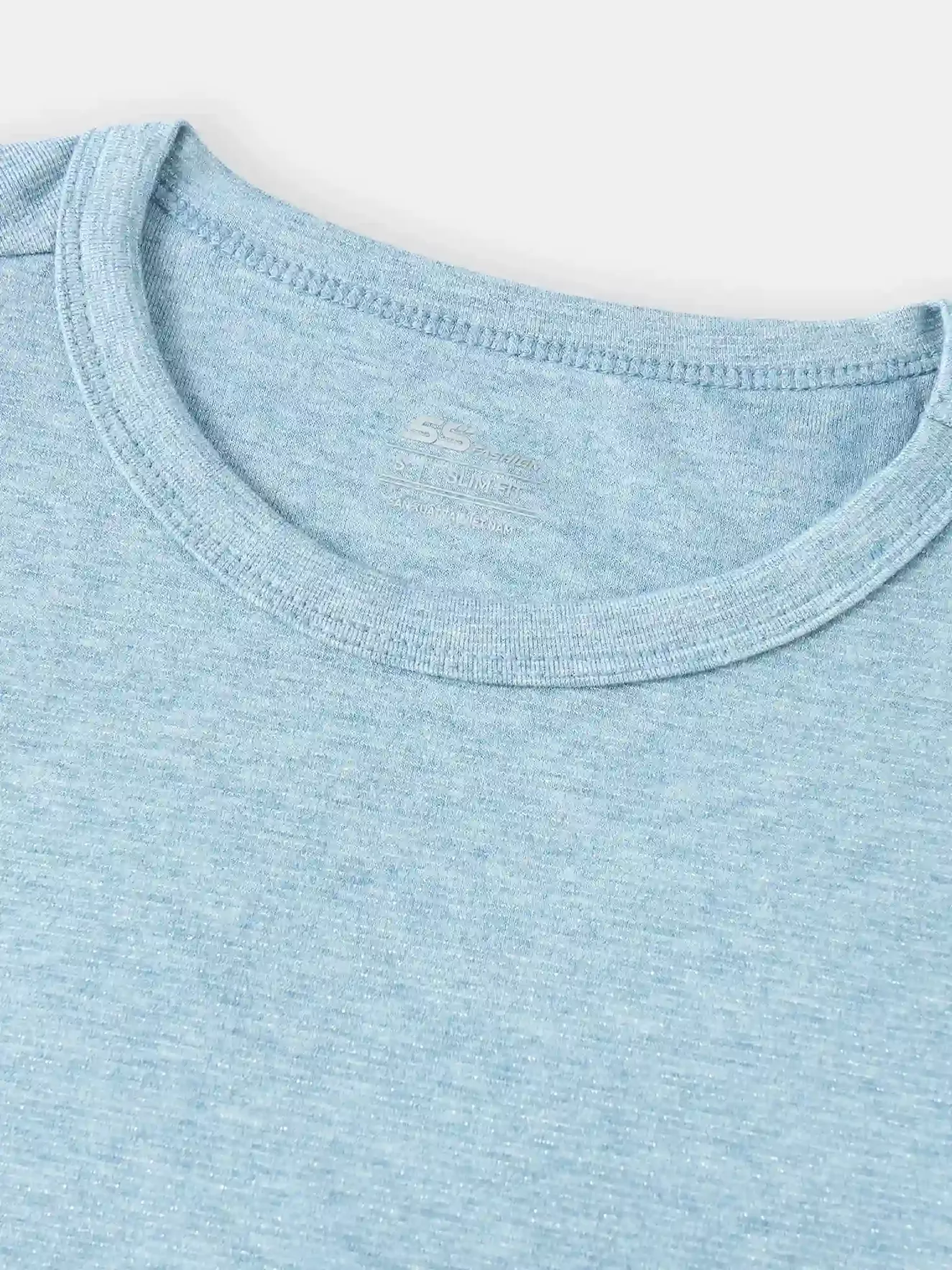 Áo Thun Nữ 5S Fashion Cổ Tròn Vải Hiệu Ứng Melange W0ATH25003