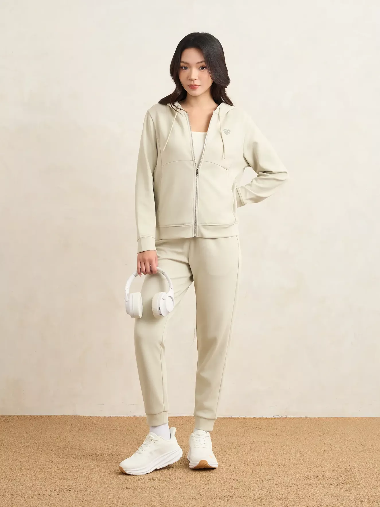 Bộ Nỉ Khóa Nữ 5S Fashion Có Mũ Phom Regular WBNK25013