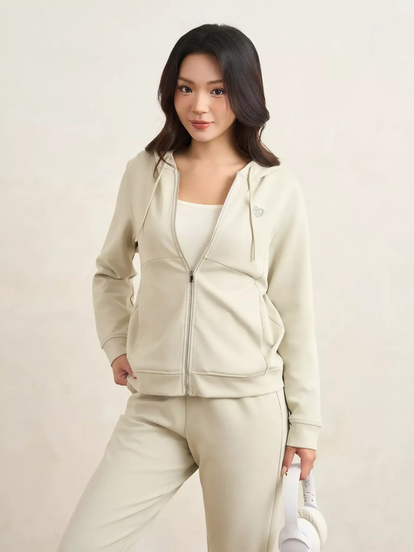 Bộ Nỉ Khóa Nữ 5S Fashion Có Mũ Phom Regular WBNK25013