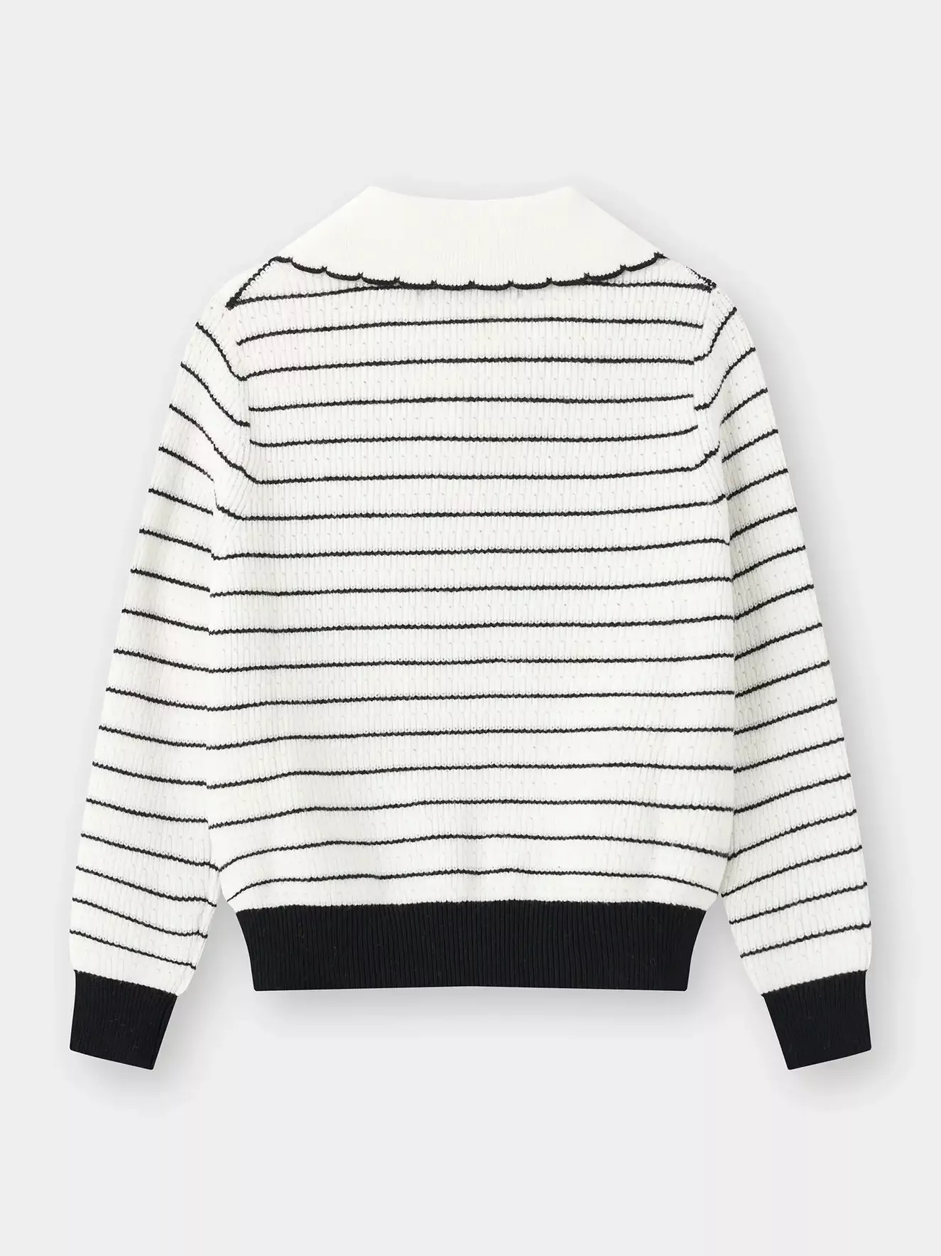 Áo Len Bé Gái 5S Fashion Cổ Bẻ Phối Kẻ Ngang G0ALE25003