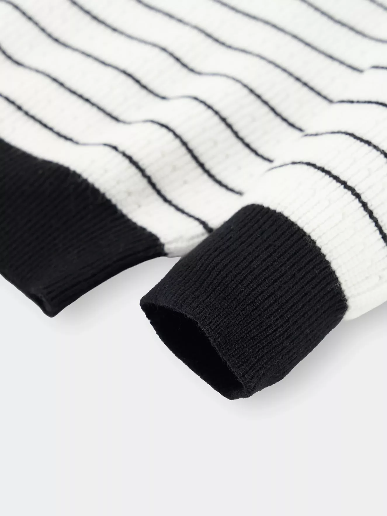 Áo Len Bé Gái 5S Fashion Cổ Bẻ Phối Kẻ Ngang G0ALE25003