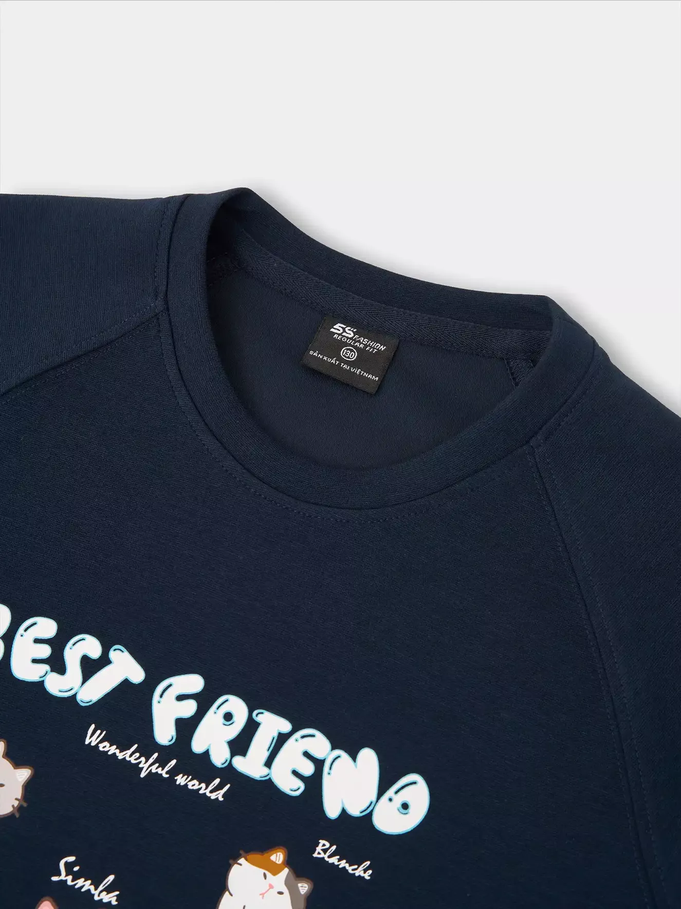 Áo Nỉ Bé Gái 5S Fashion In Best Friend Phom Regular G0ANI25002