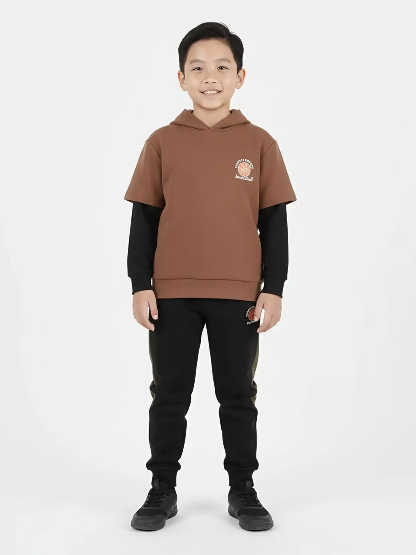 Áo Nỉ Hoodie Bé Trai 5S Fashion Can Phối Phom Regular B0ANI25001