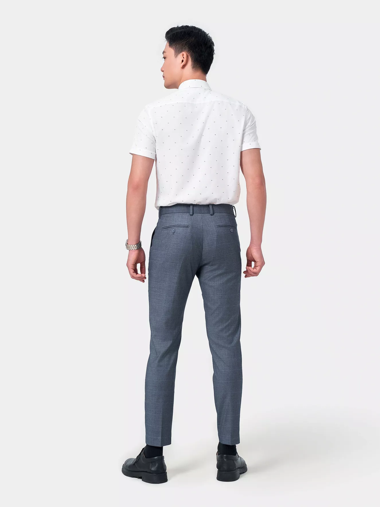 Áo Sơ Mi Nam Ngắn Tay 5S Fashion Họa Tiết ASC24078