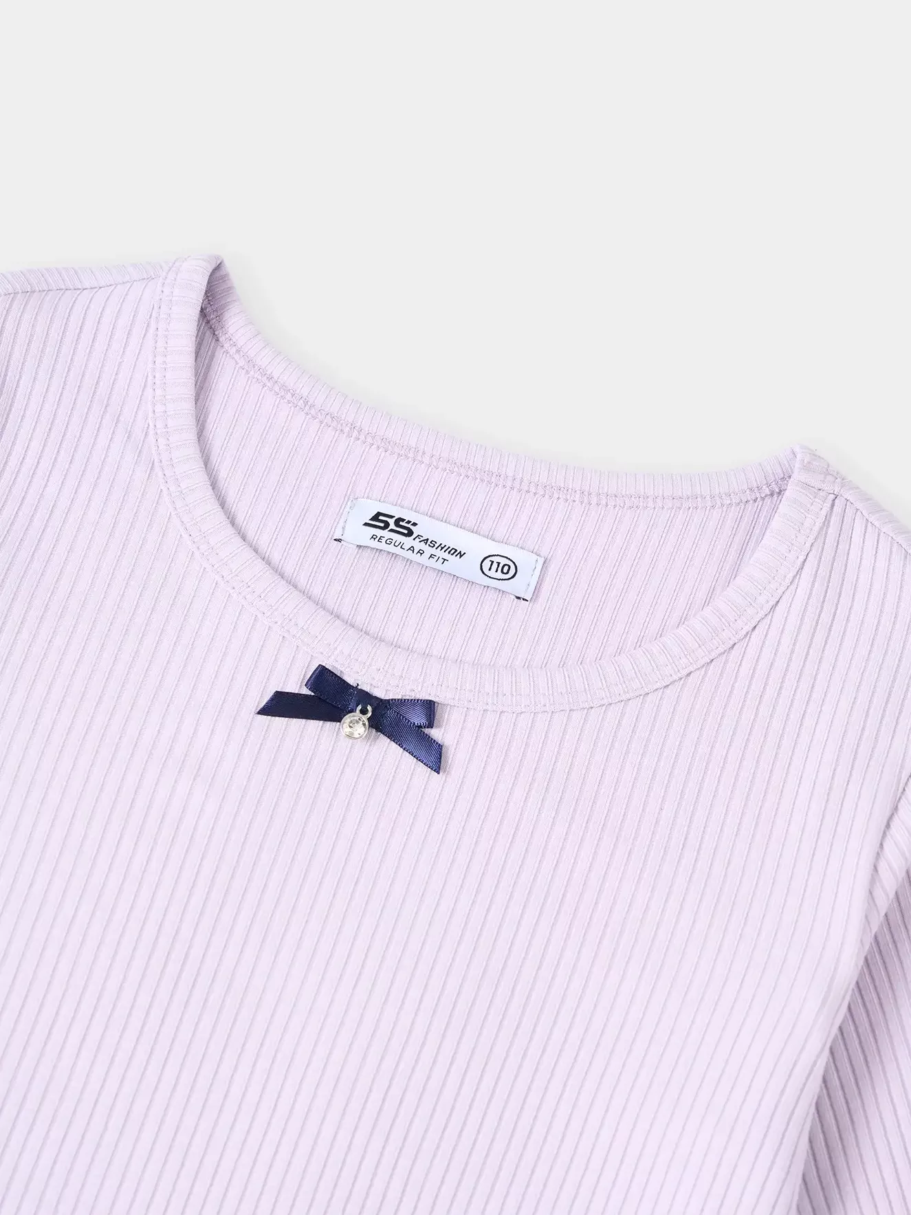 Áo Thun Bé Gái 5S Fashion Chất Gân Sọc Mềm Mại G0ATH25004