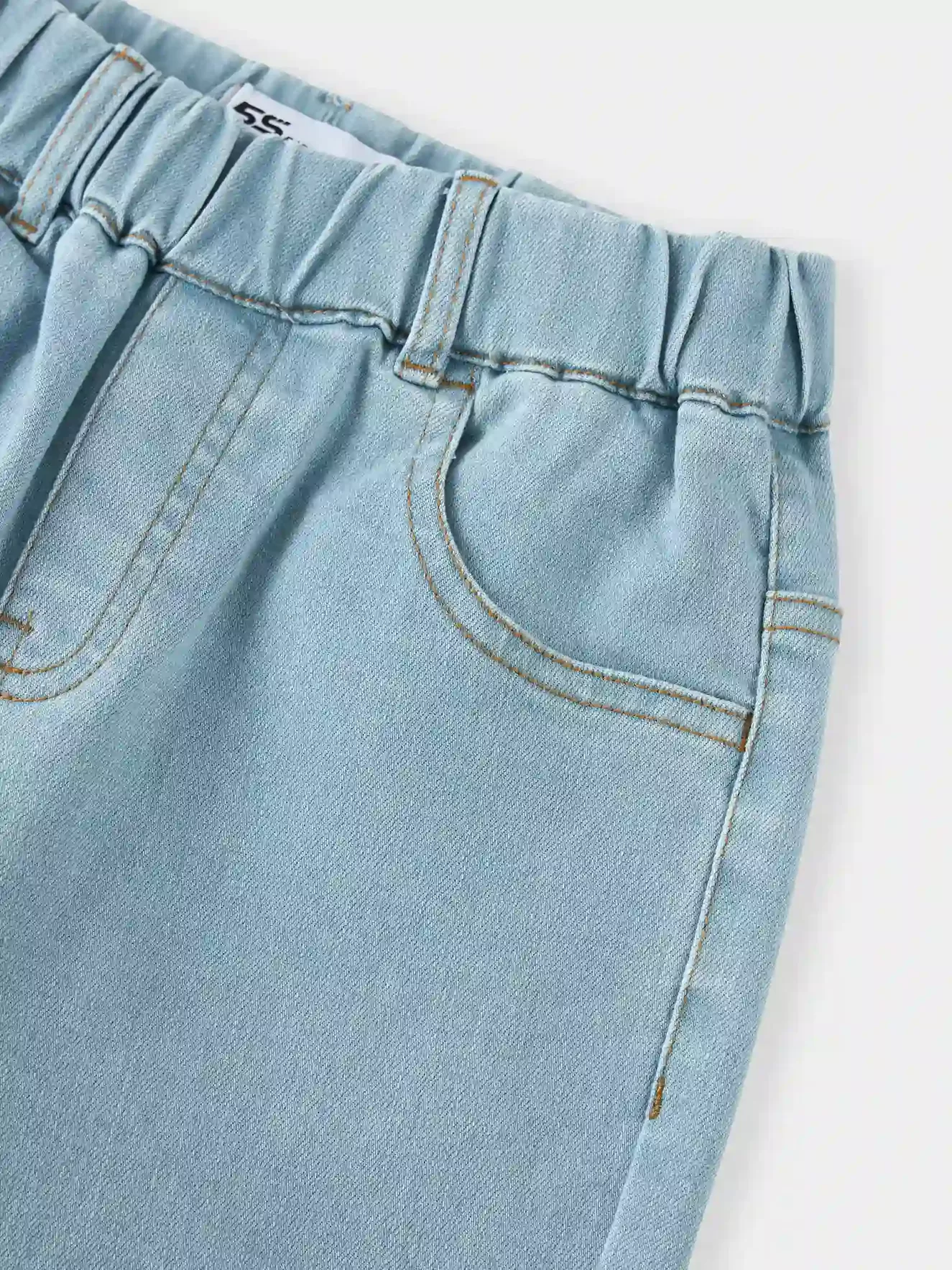 Quần Jean Cho Bé Unisex 5S Fashion Cạp Chun Co Giãn K0QJE25003