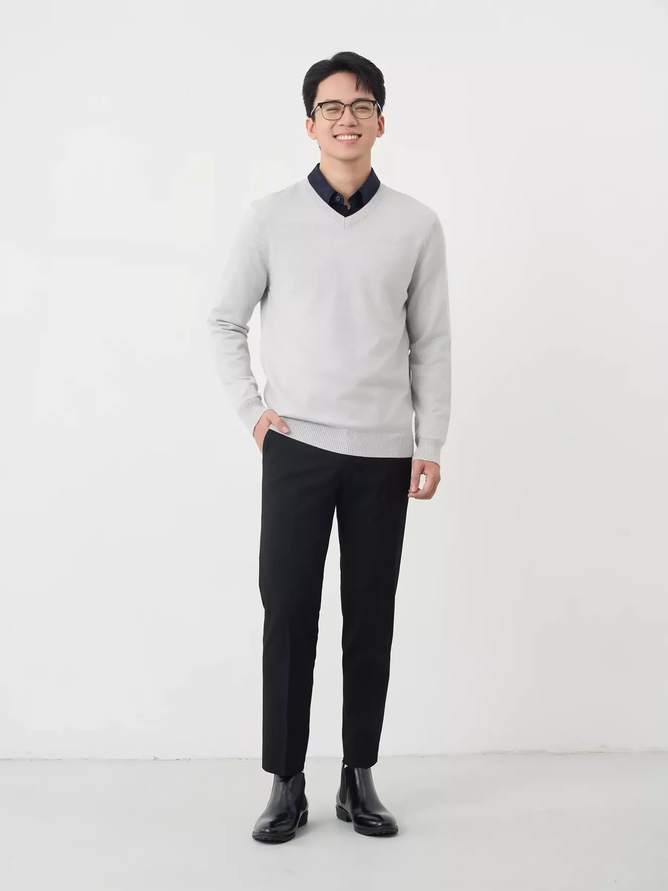 Quần Tây Nam 5S Fashion Phom Smart fit Trơn Basic M0QAU25034