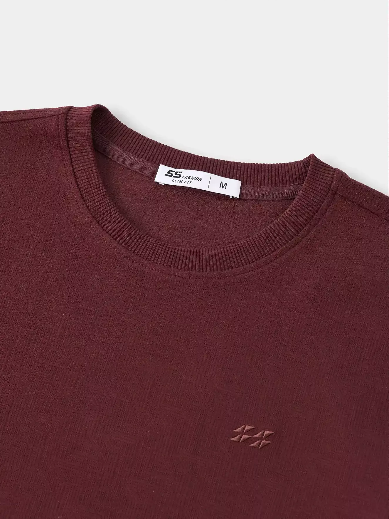 Áo Nỉ Nam 5S Fashion Trơn Thêu Logo Phom Slimfit M0ANI25008