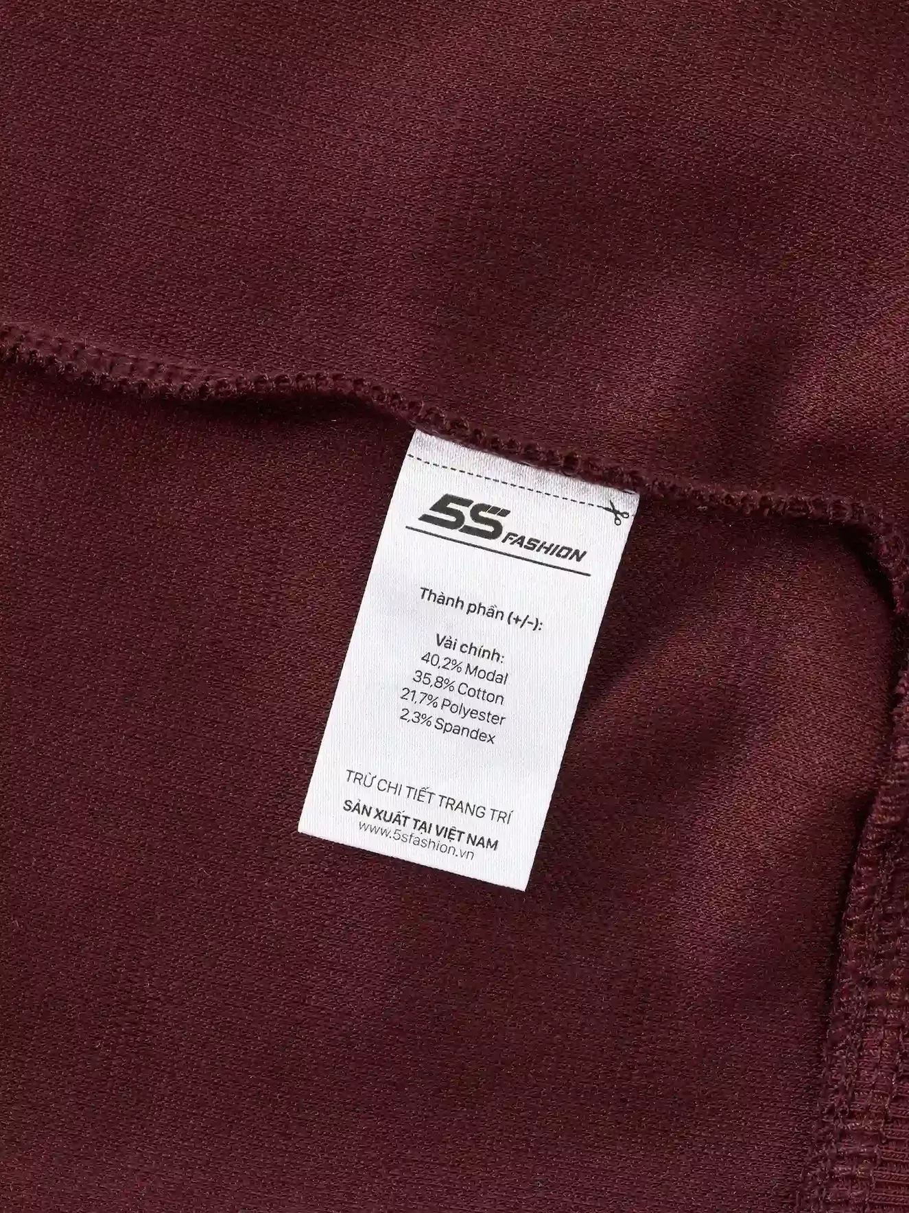 Áo Nỉ Nam 5S Fashion Trơn Thêu Logo Phom Slimfit M0ANI25008