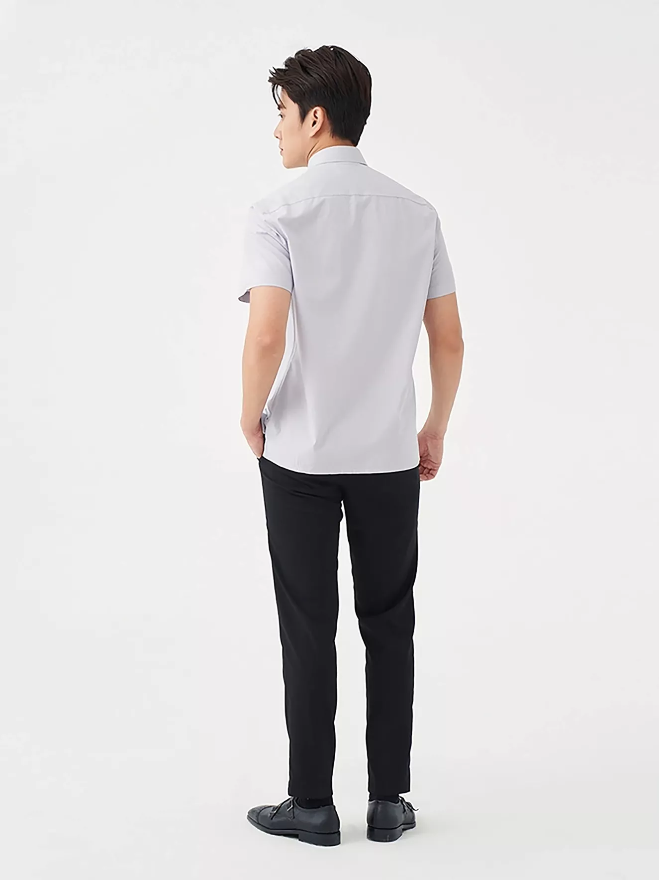 Áo Sơ Mi Nam Ngắn Tay 5S Fashion Ghi Kẻ Có Túi ASC24030