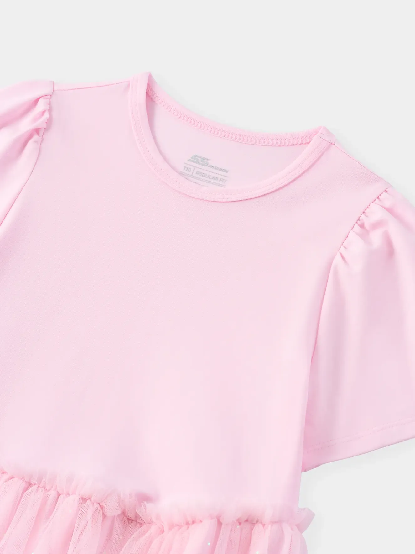 Váy Liền Tay Ngắn Bé Gái 5S Fashion Phối Lưới Phom Regular G0VAY26008