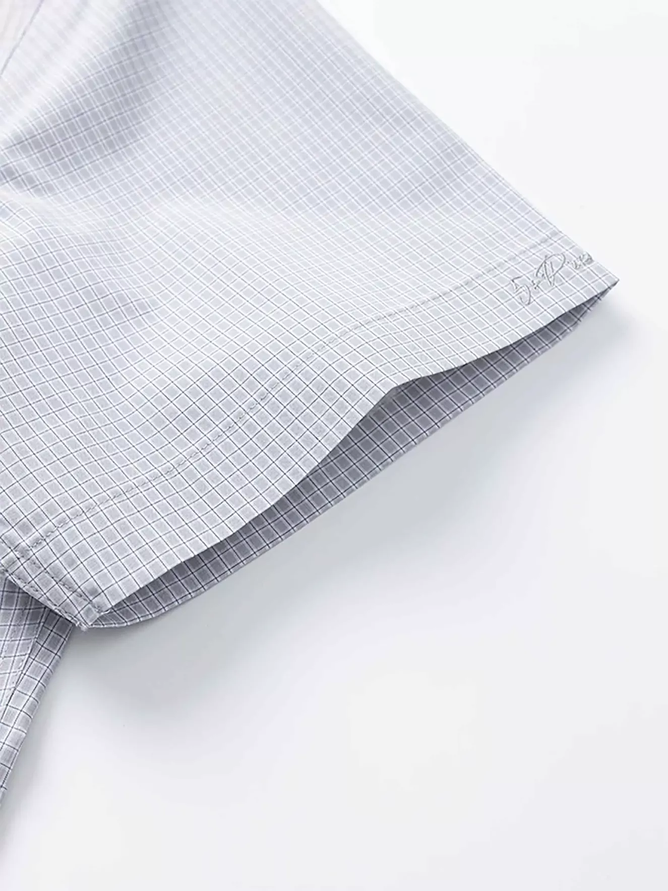 Áo Sơ Mi Nam Ngắn Tay 5S Fashion Ghi Kẻ Có Túi ASC24030