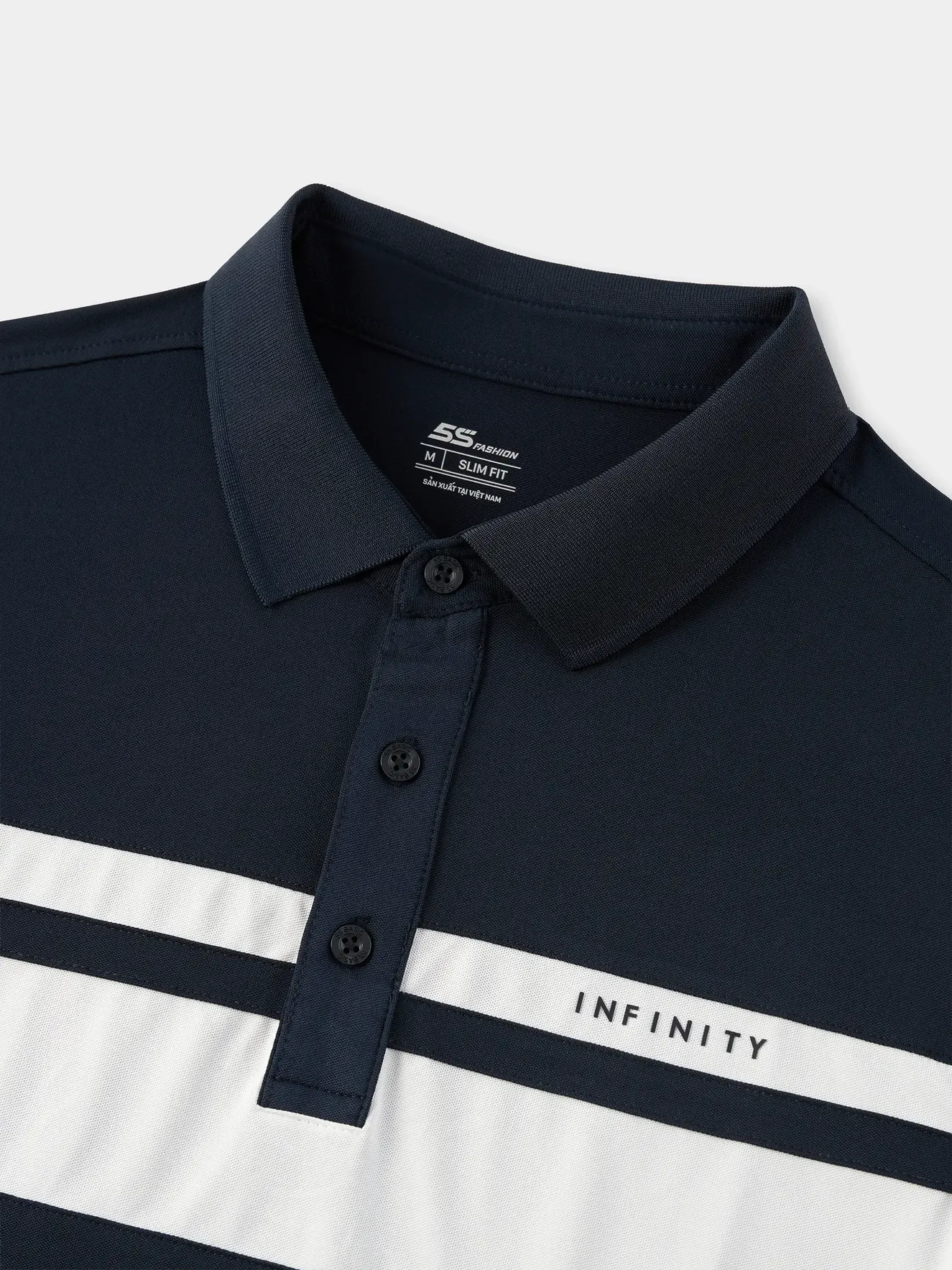 Áo Polo Nam INFINITY STRIPE 5S Fashion Can Phối Kẻ Phom Slimfit M0APC26077