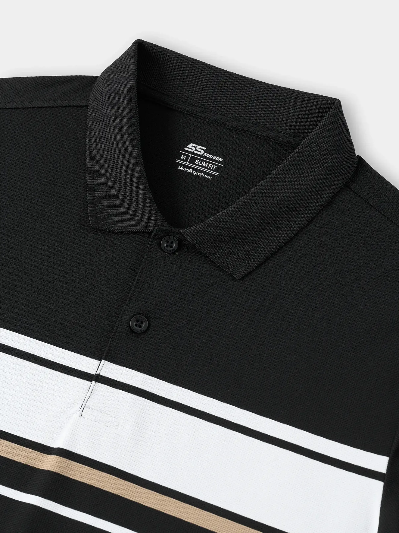 Áo Polo Nam 5S Fashion Phối Sọc Kẻ Ngang Phom M0APC26090