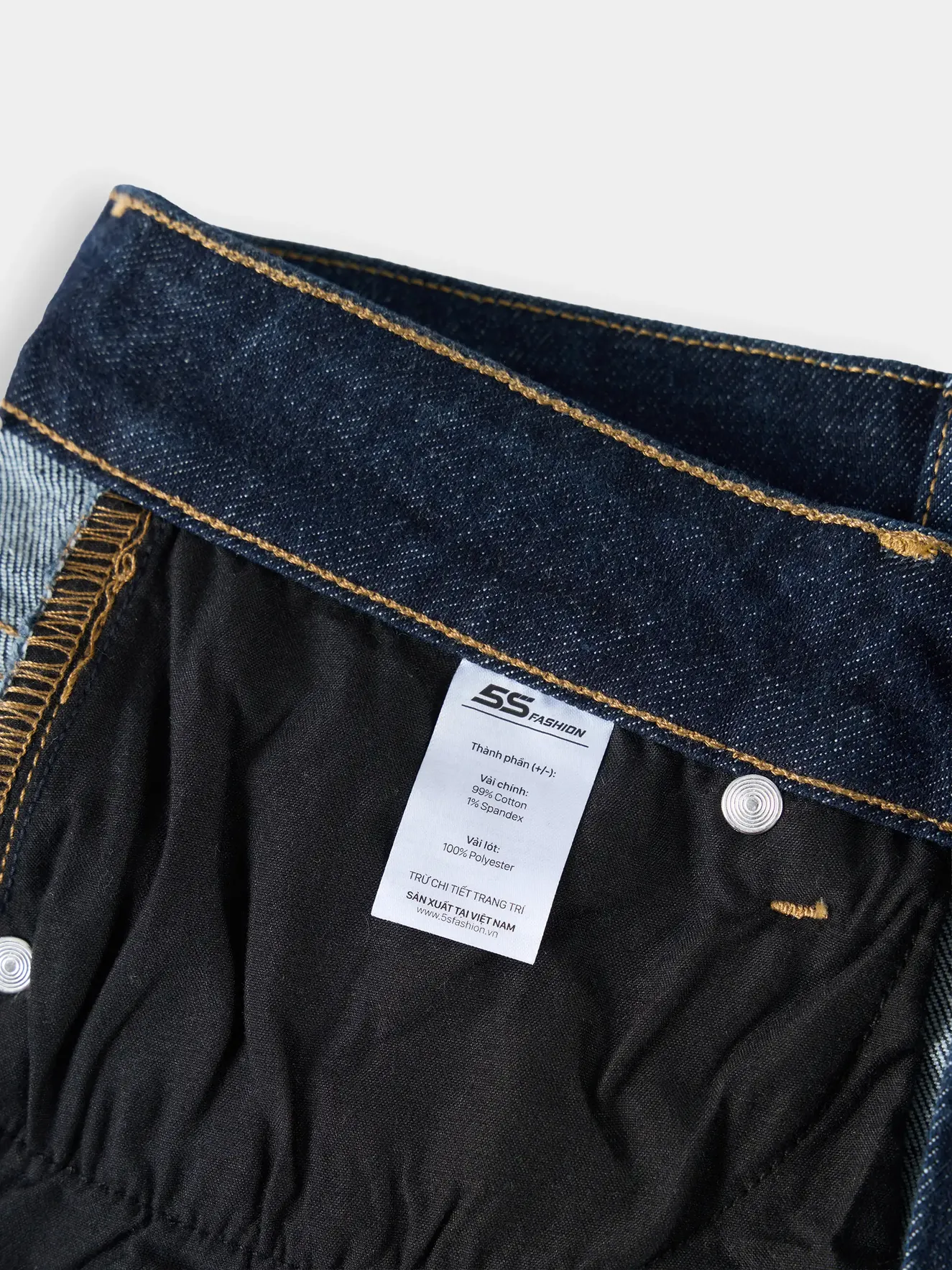 Quần Jean Nam 5S Fashion Phom Slimfit Chần Chỉ Nổi M0QJE25009