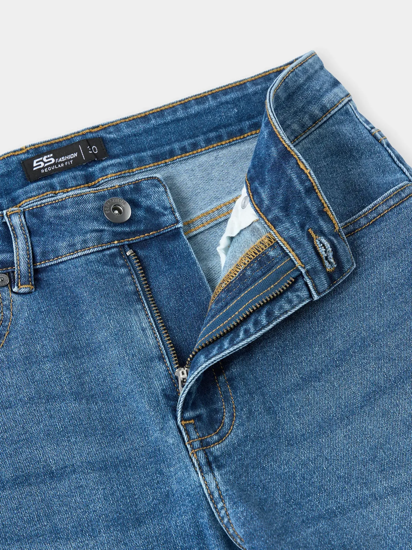 Quần Jean Nam 5S Fashion Trơn Phom Regular M0QJE25011