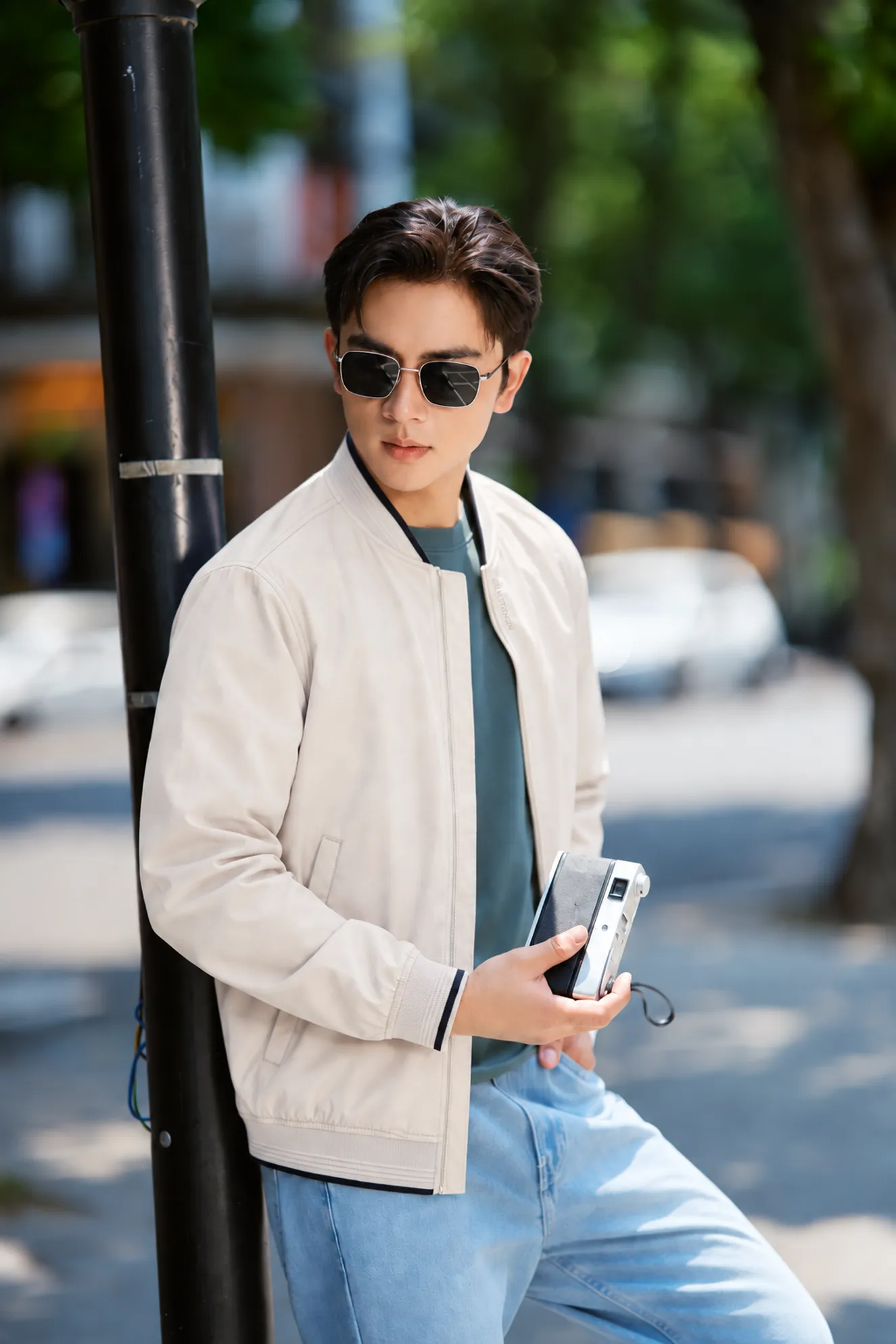 Áo Khoác Bomber Nam 5S FASHION Daily Jacket Vải Hiệu Ứng M0AKB26005