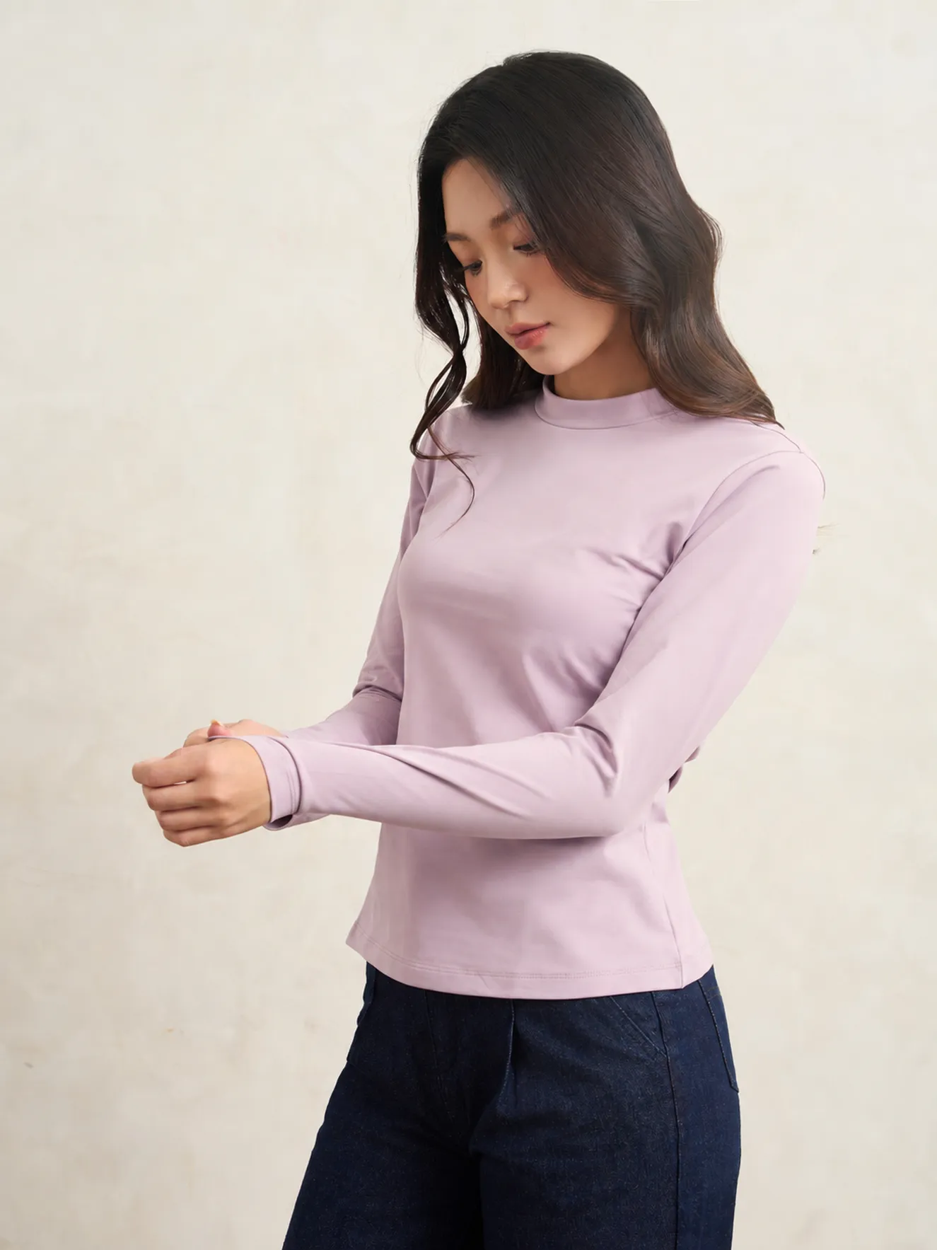 Áo Giữ Nhiệt Nữ HEATLock Extra-warm 5S FASHION Cổ 3 Phân Lót Bông Nỉ W0AGNR5011