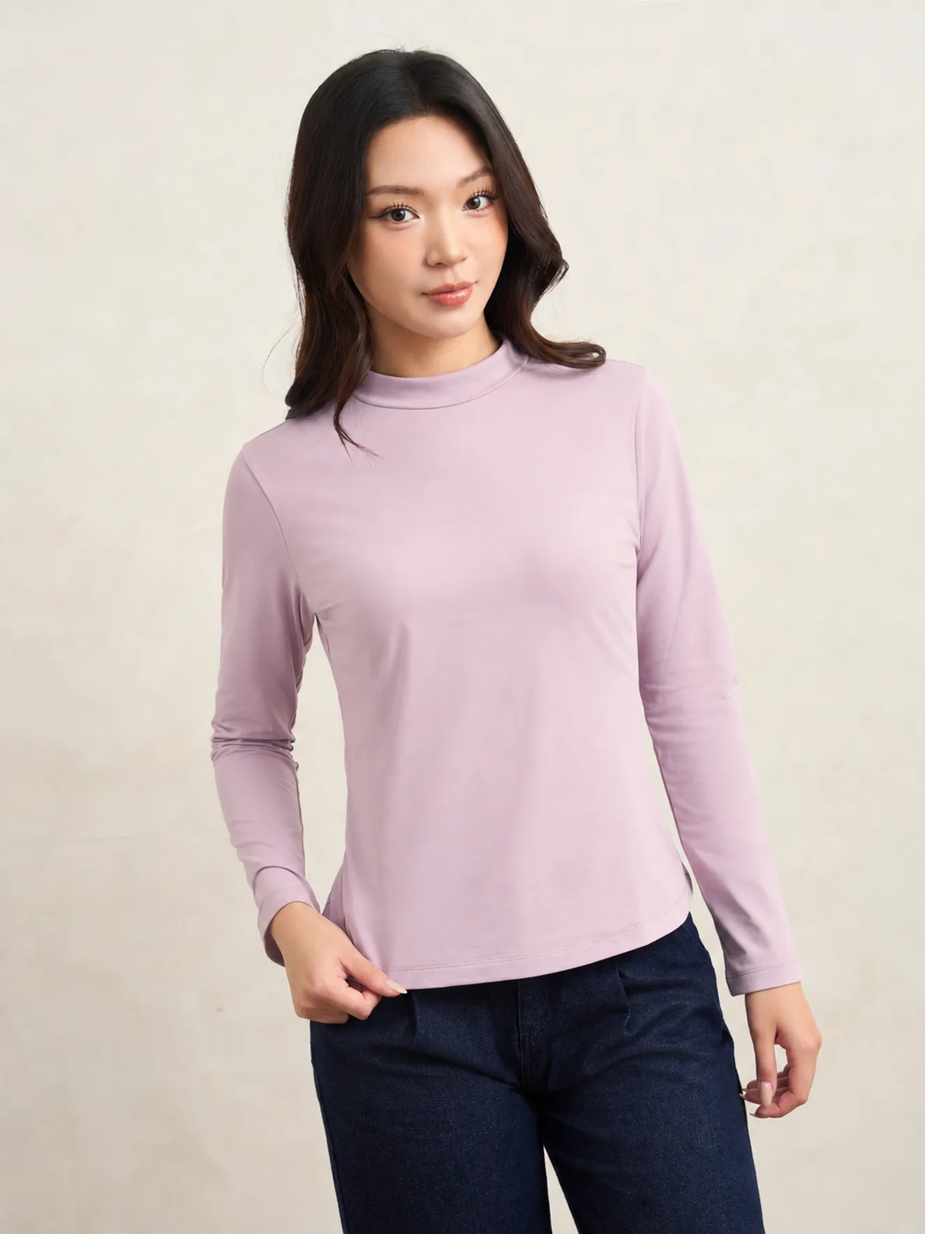 Áo Giữ Nhiệt Nữ HEATLock Extra-warm 5S FASHION Cổ 3 Phân Lót Bông Nỉ W0AGNR5011