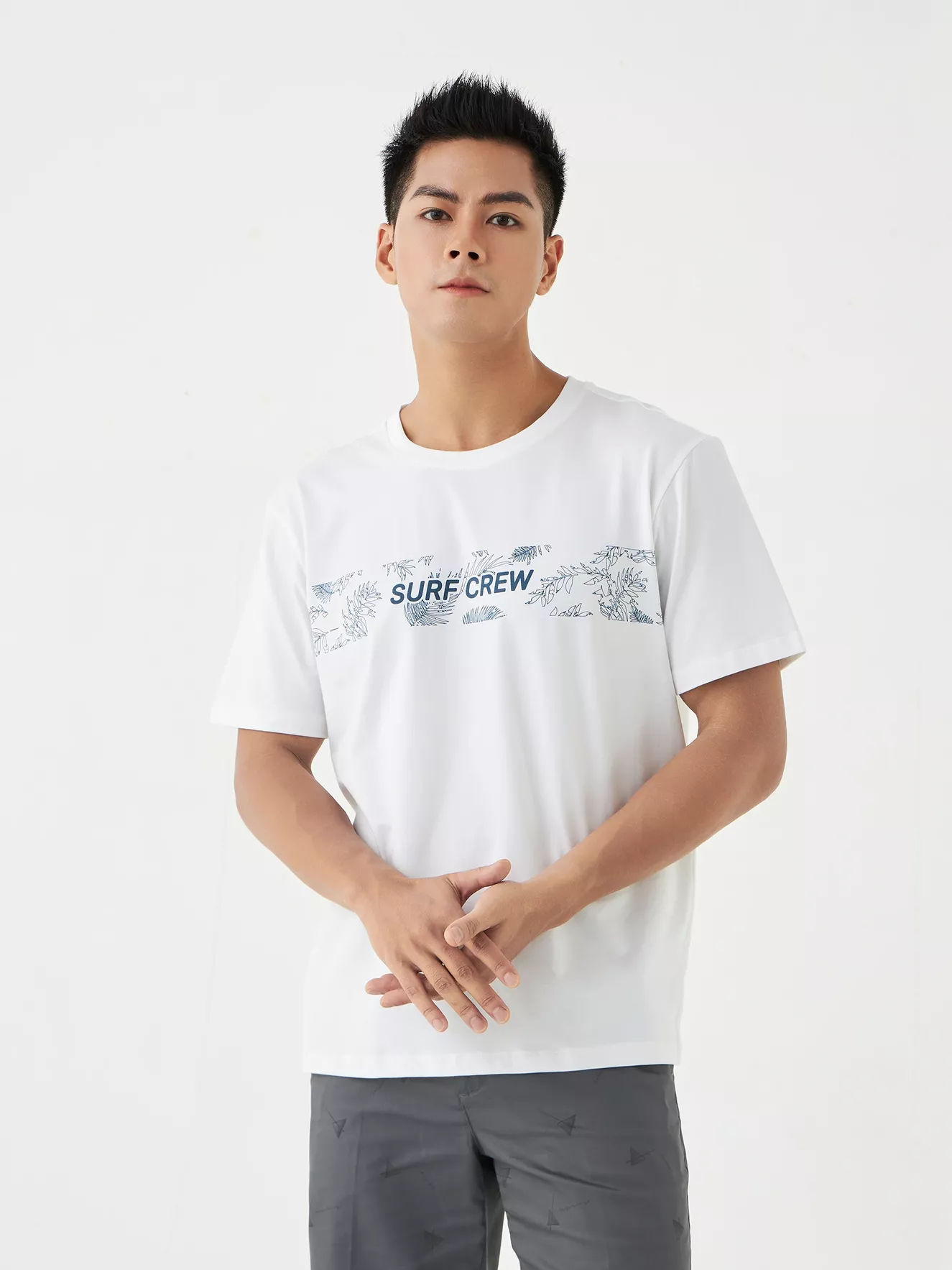 Áo Thun Nam Ngắn Tay 5S Fashion Họa Tiết Phom Casual ATS24019