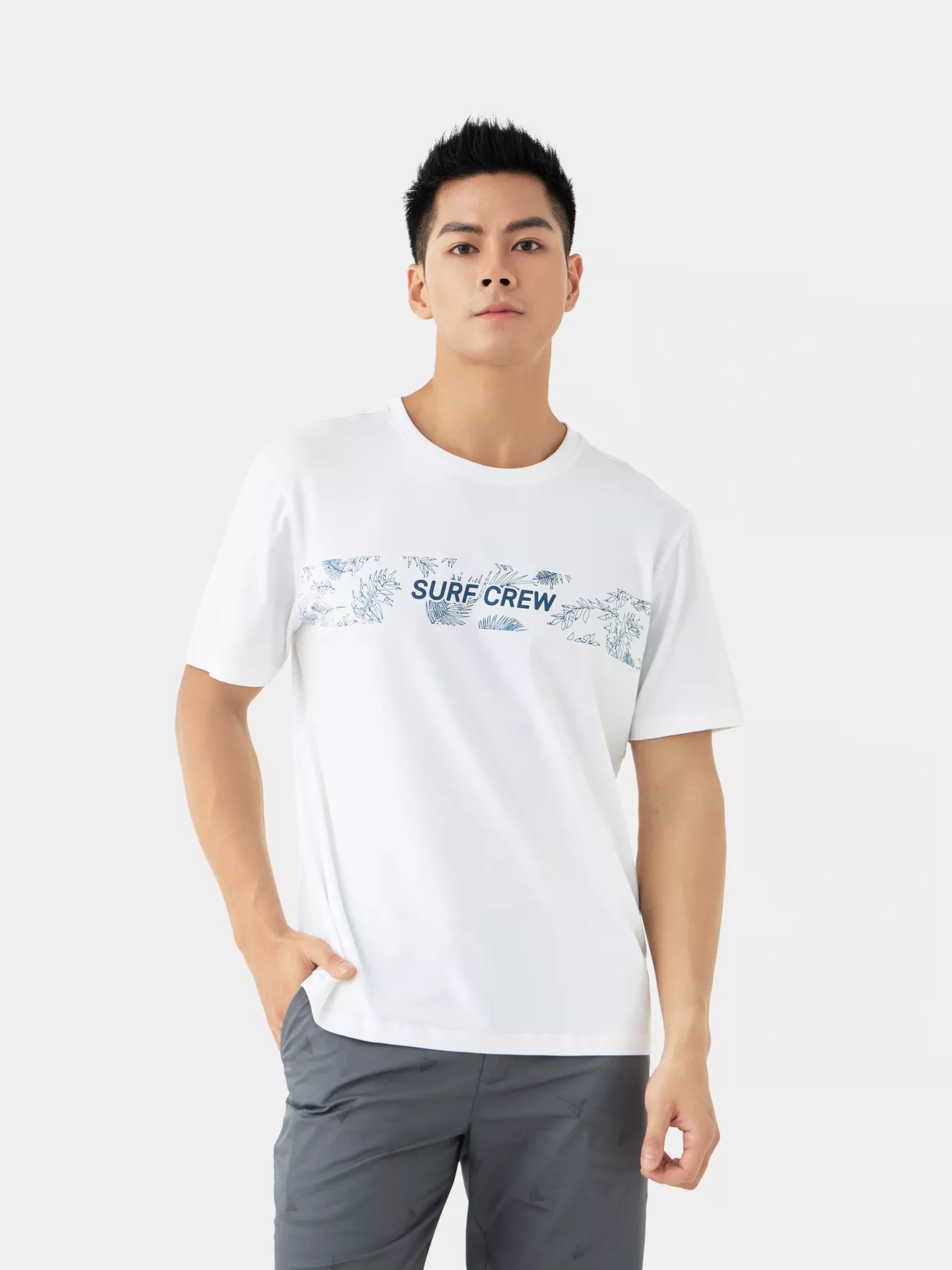 Áo Thun Nam Ngắn Tay 5S Fashion Họa Tiết Phom Casual ATS24019