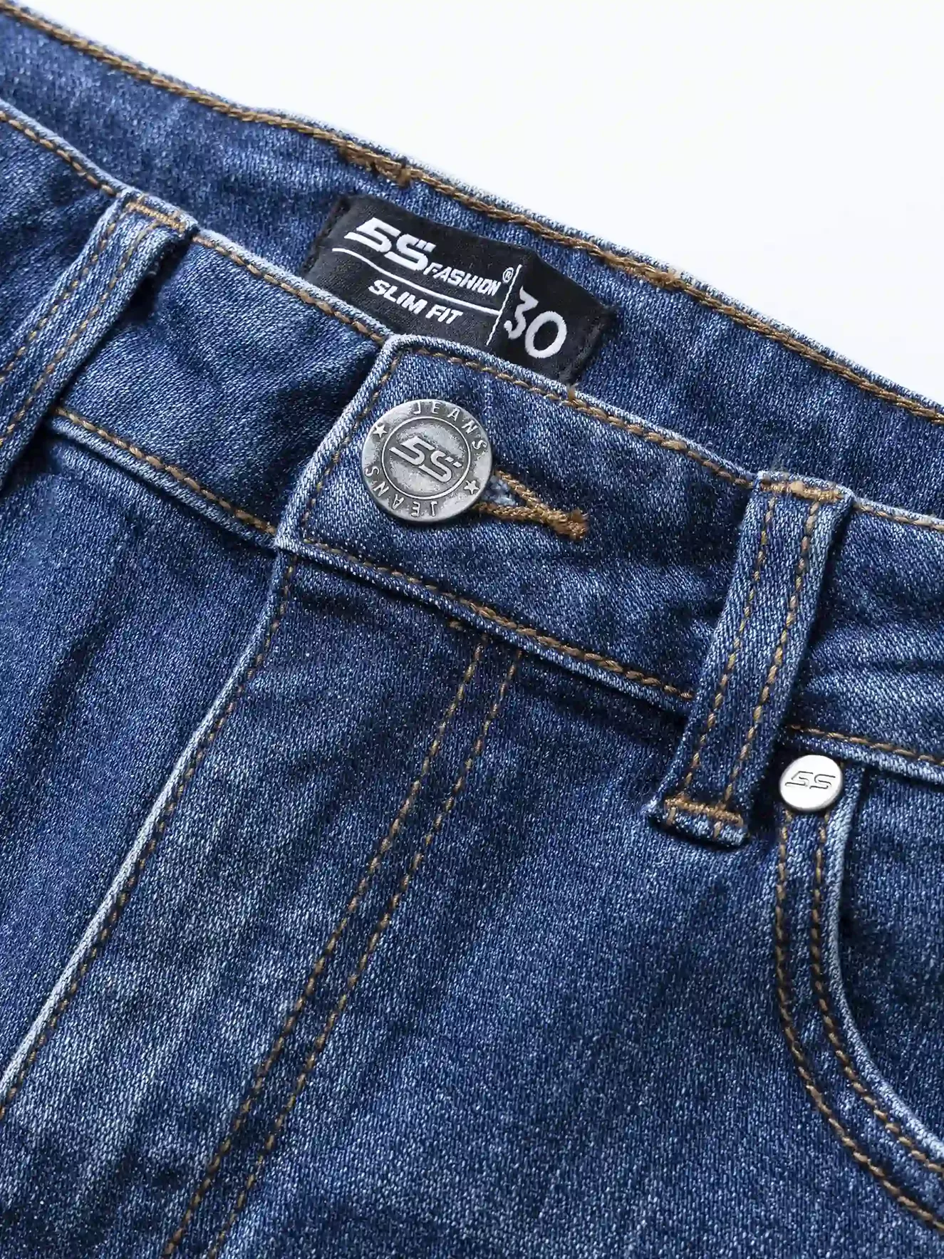 Quần Jean Nam 5S Fashion Màu Xanh Slimfit QBD23021