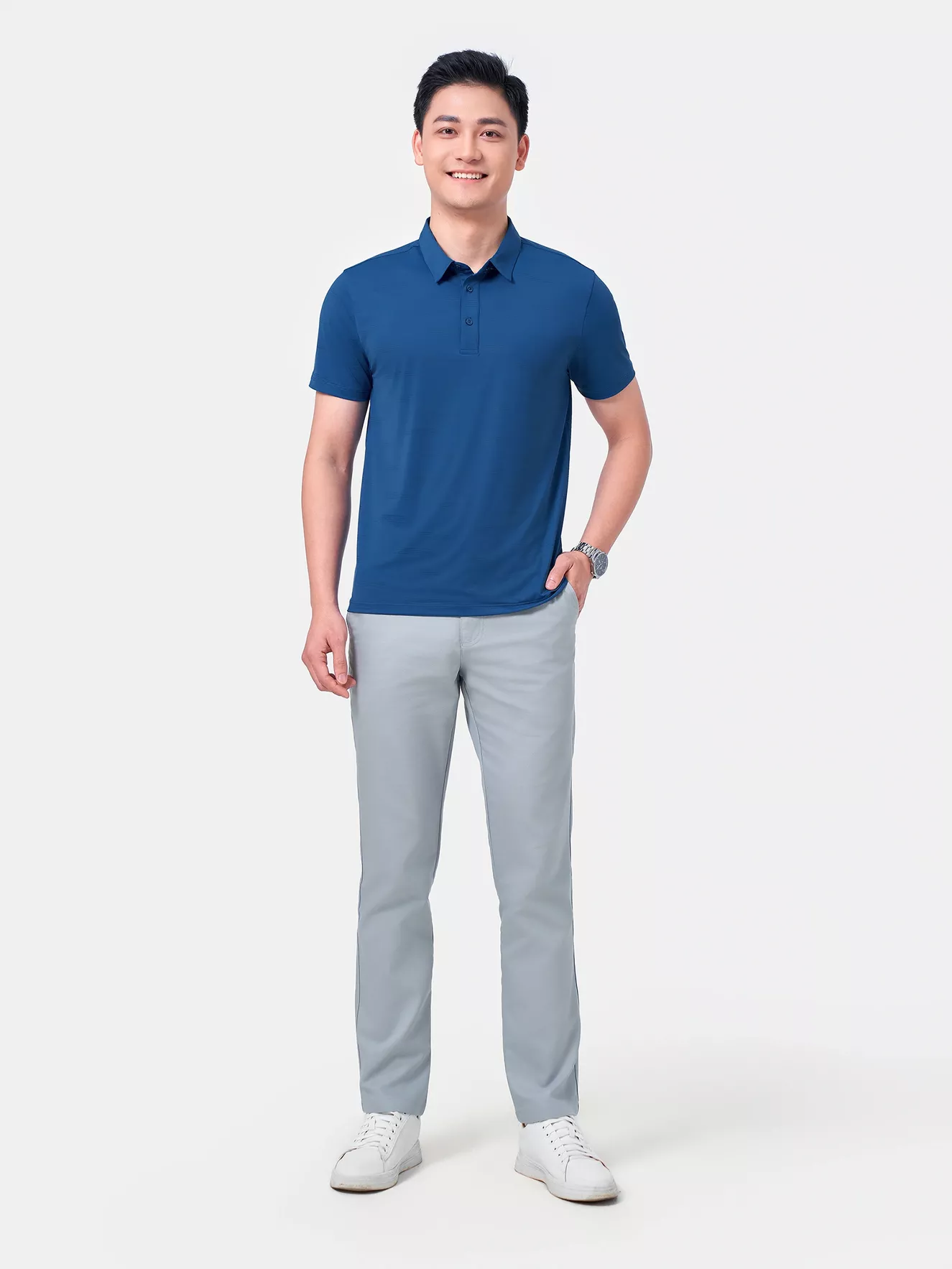 Quần Dài Nam Kaki 5S Fashion Trơn Phom Regular QKD23010