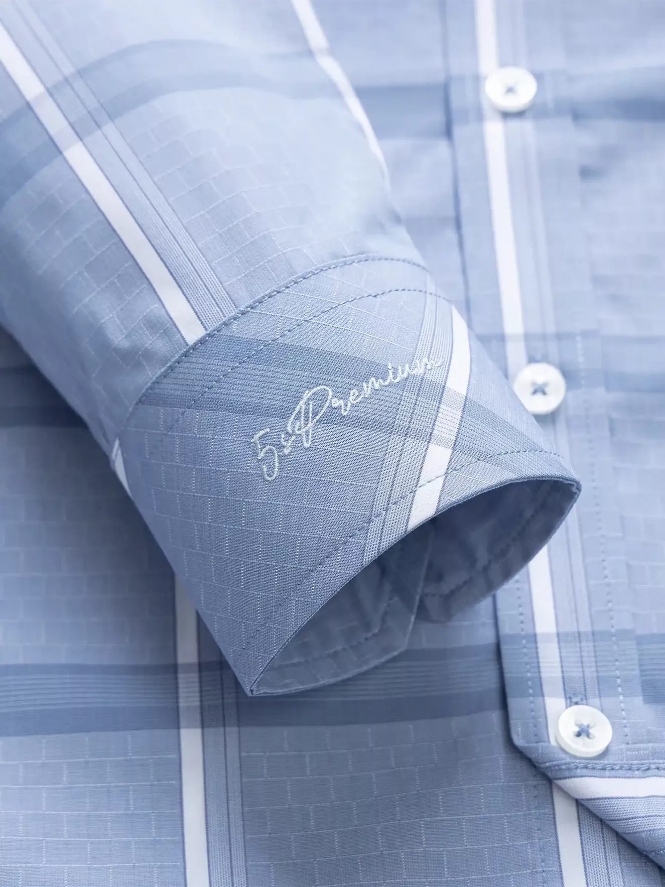 Áo Sơ Mi Nam Tay Dài 5S Fashion Kẻ Dệt Họa Tiết SMD23182