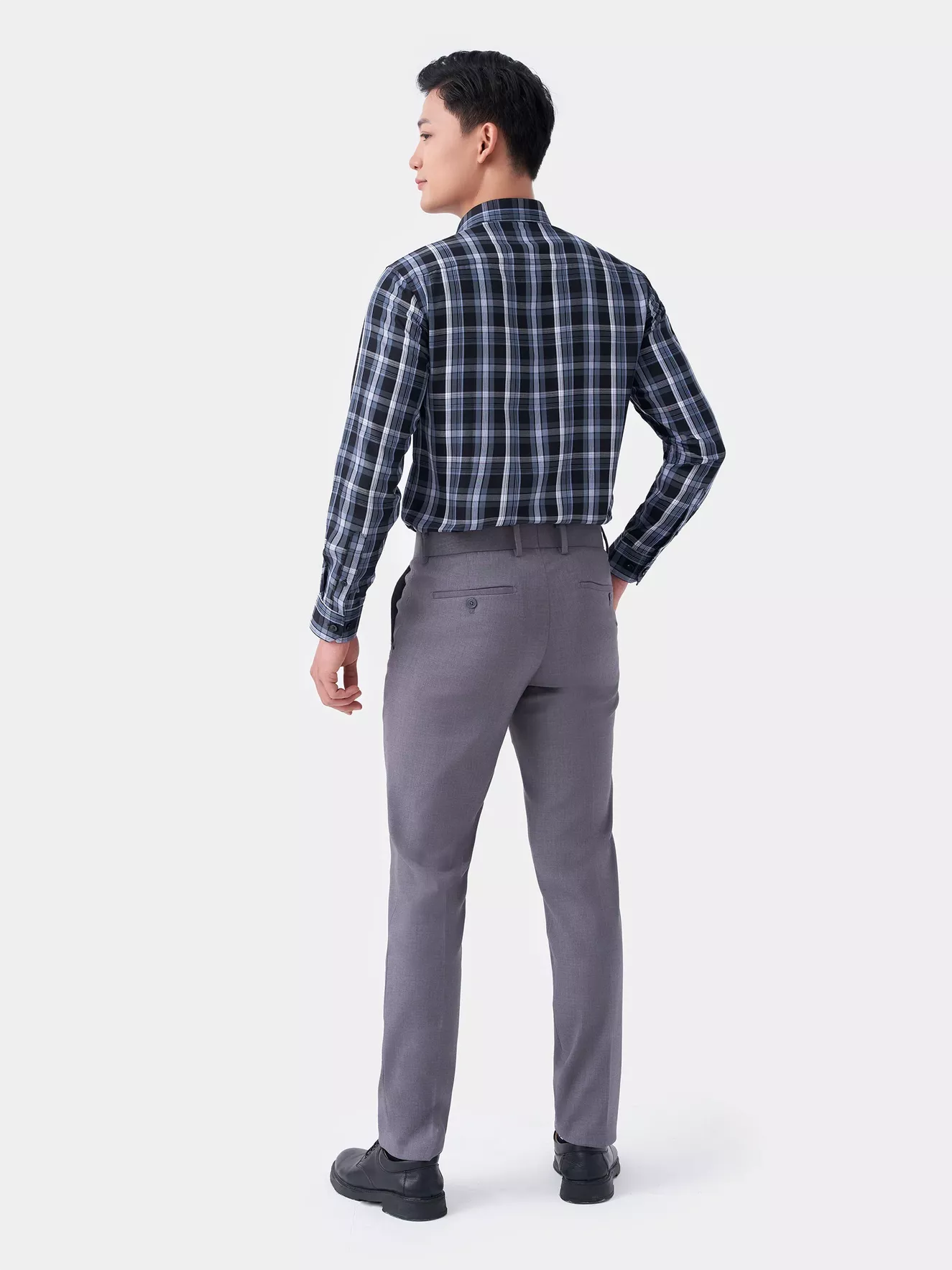 Áo Sơ Mi Nam Tay Dài 5S Fashion Kẻ Caro Regular SMD23204