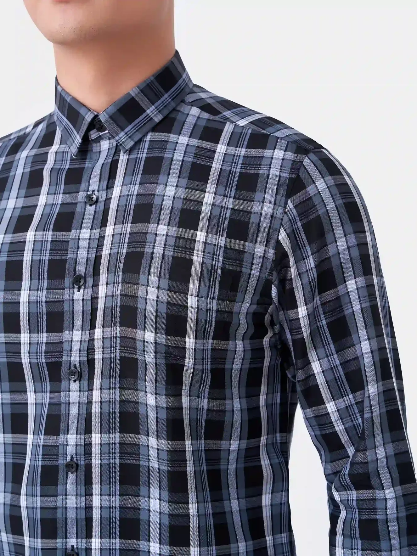 Áo Sơ Mi Nam Tay Dài 5S Fashion Kẻ Caro Regular SMD23204