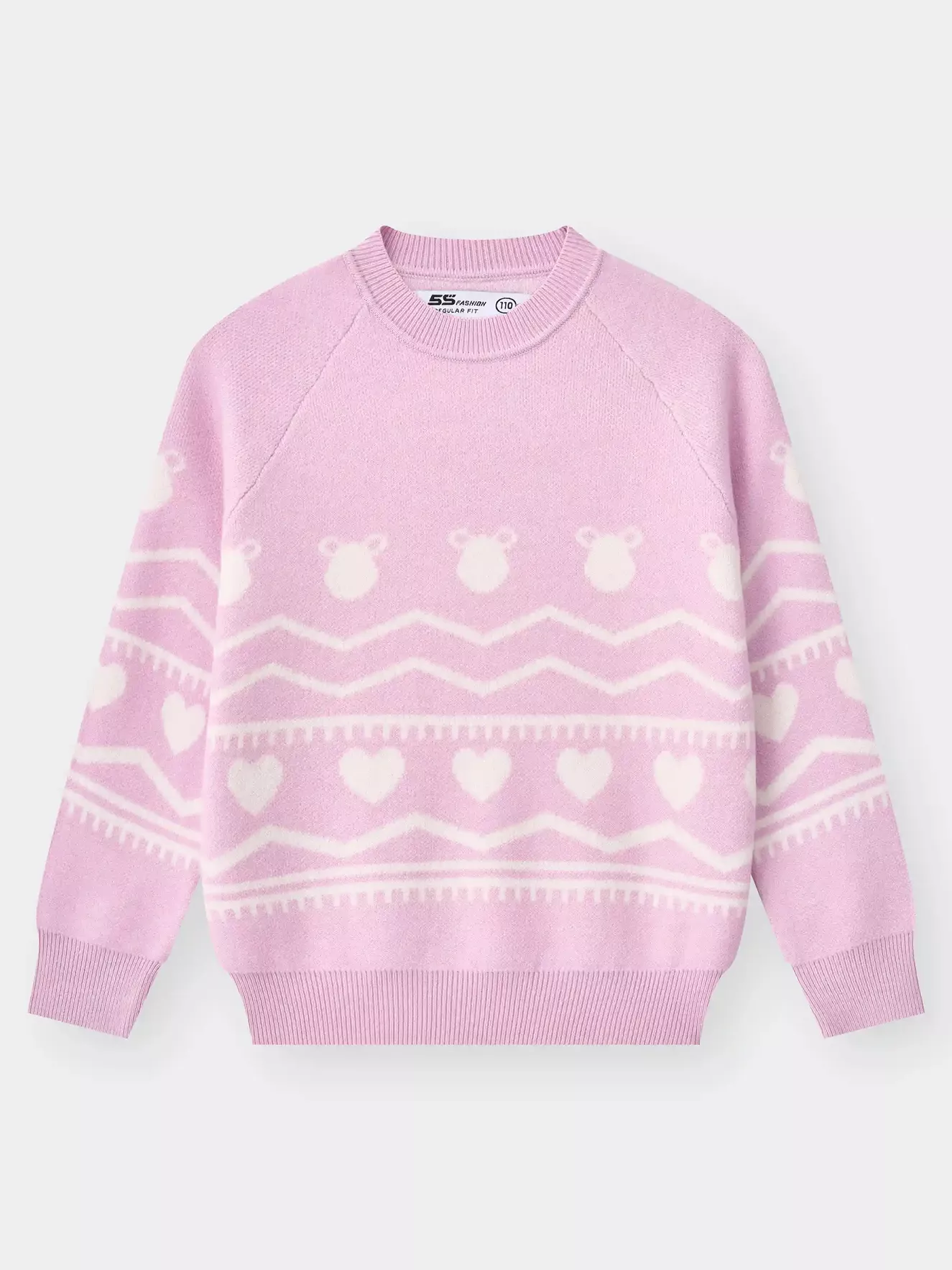 Áo Len Bé Gái 5S Fashion Tay Raglan Phom Regular G0ALE25002