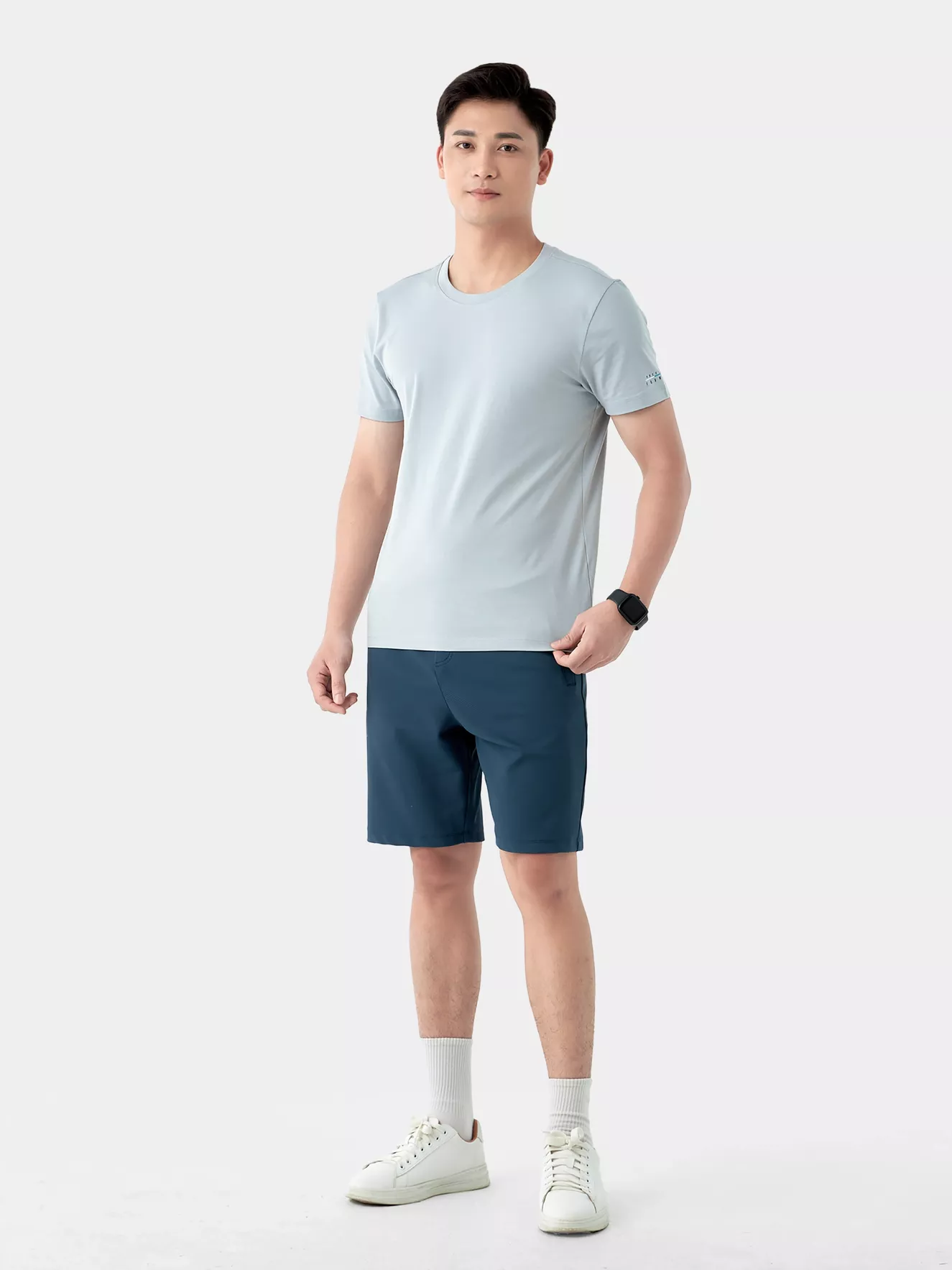 Áo Thun Nam 5S Fashion In Chữ Tay Slimfit ATS24032