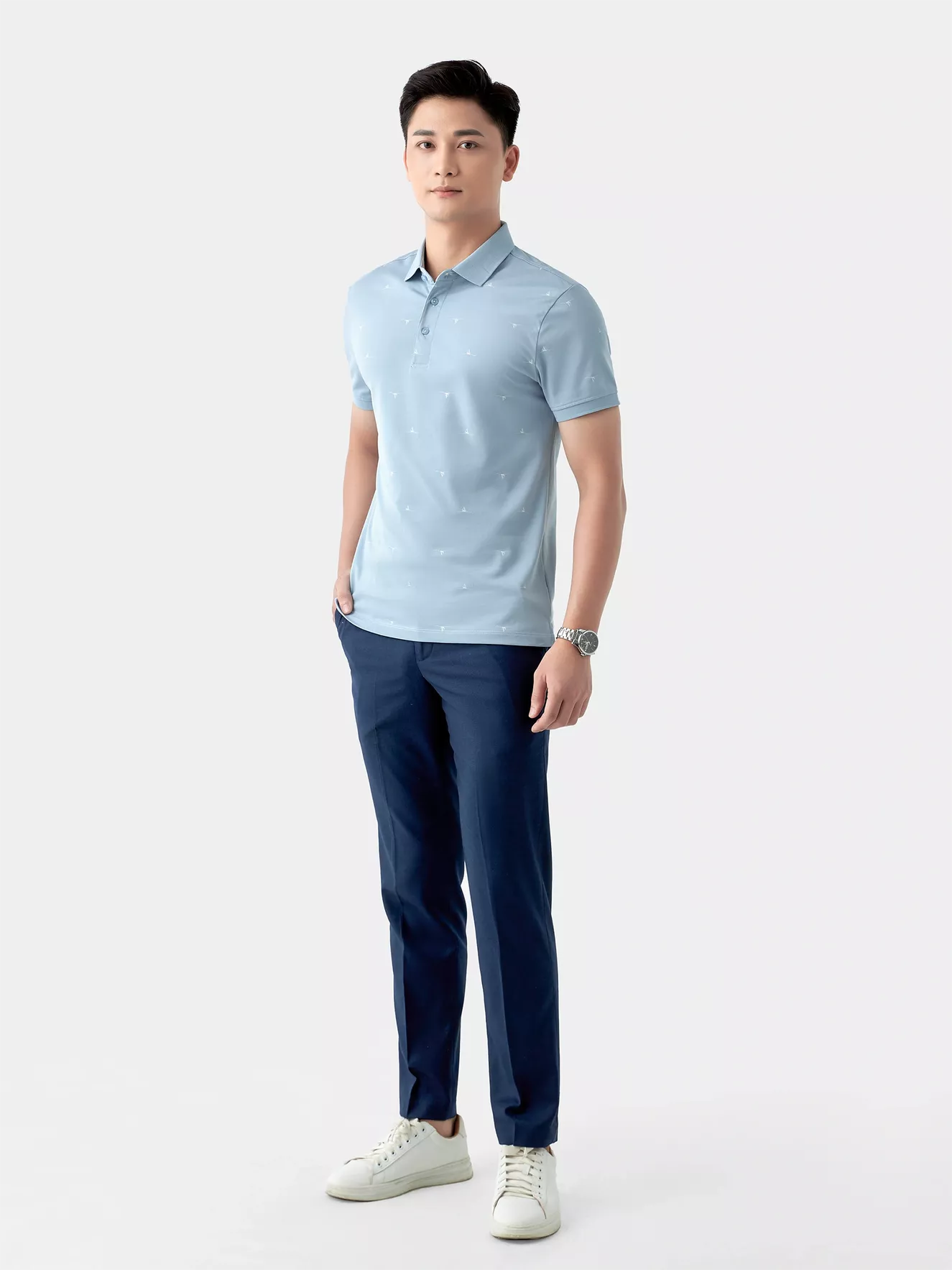 Áo Polo Nam 5S Fashion Họa Tiết Slimfit APC24052