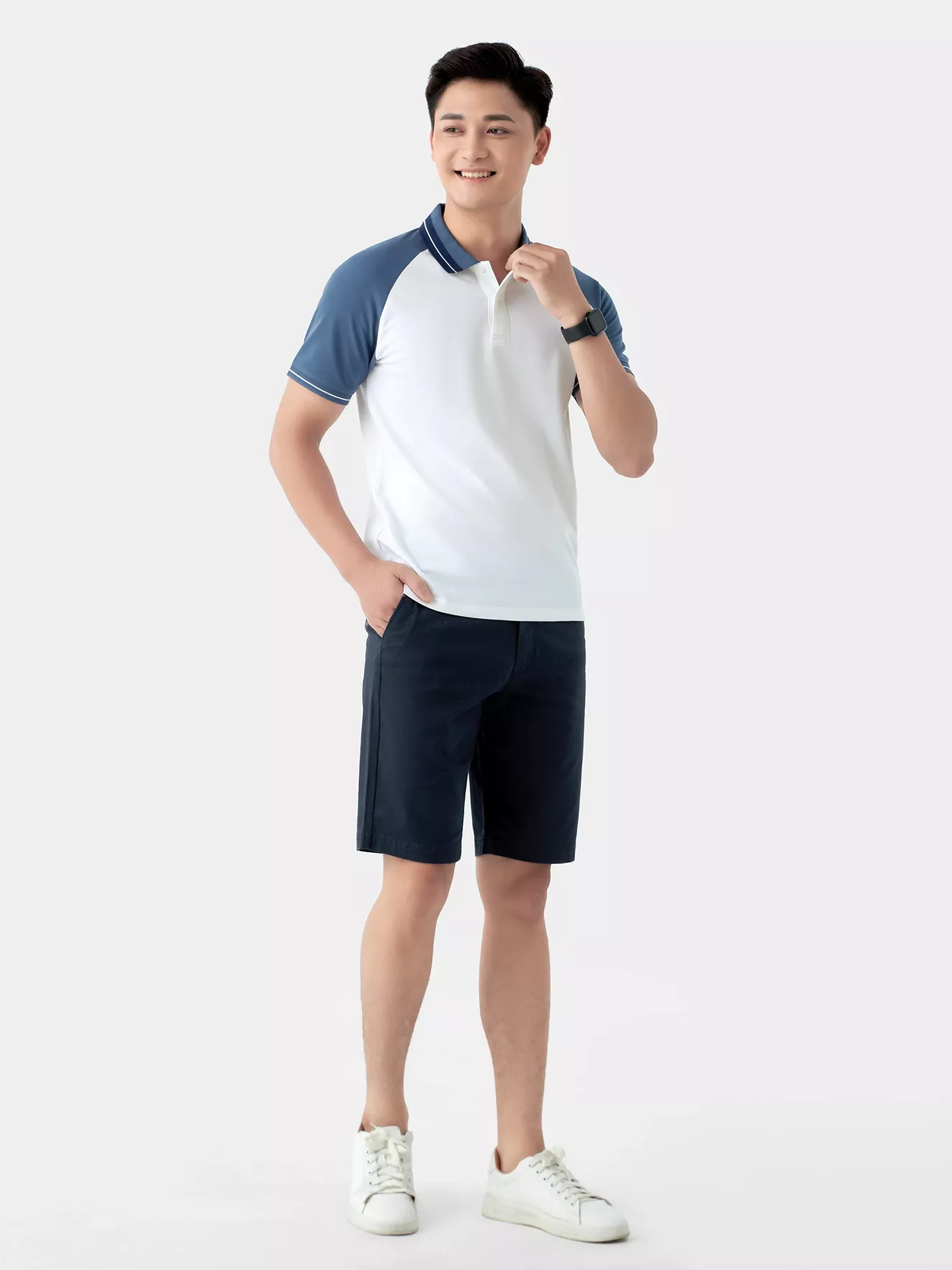Áo Polo Nam 5S Fashion Tay Raglan Slimfit APC24041