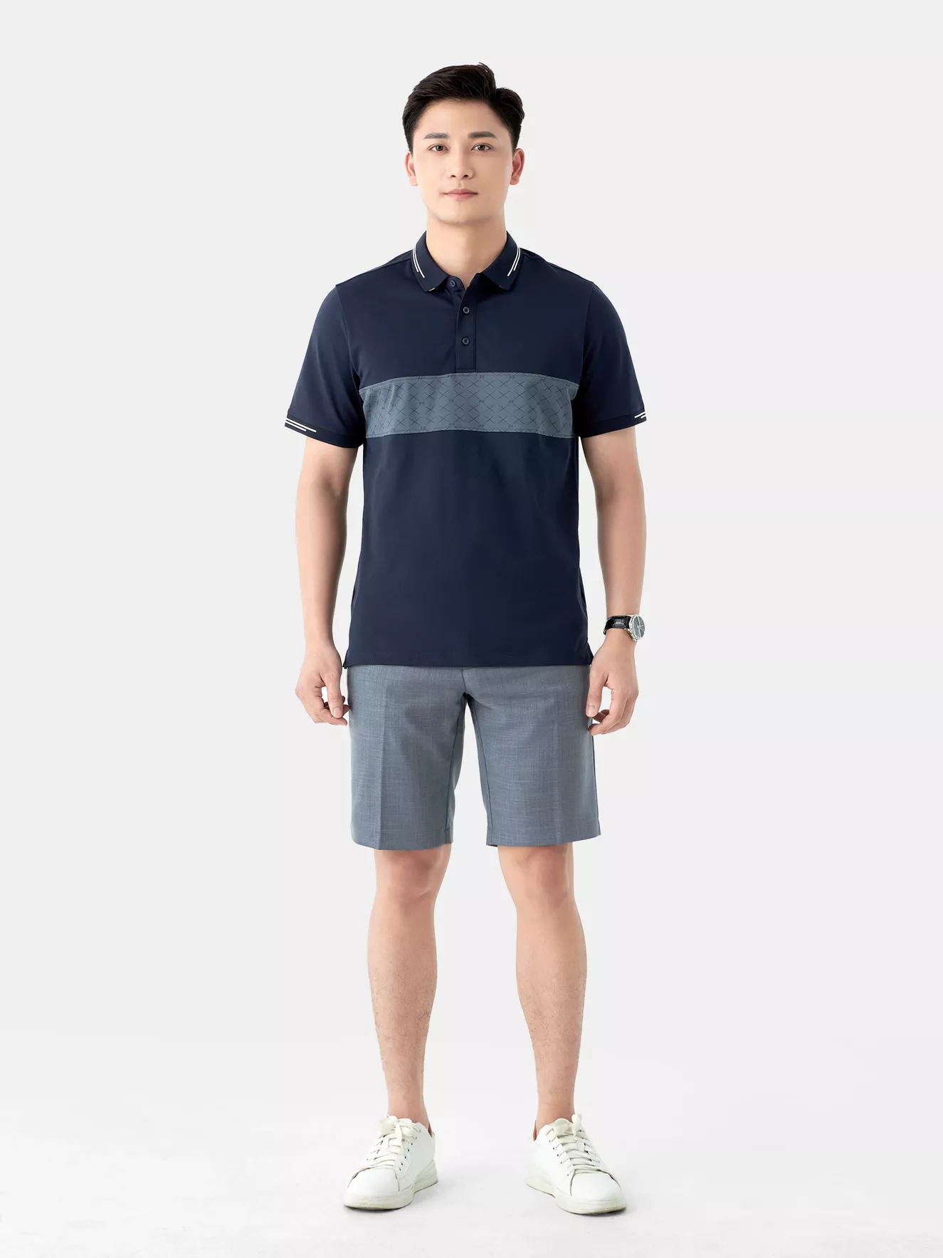 Áo Polo Nam 5S Fashion Họa Tiết Casual Fit APC24044