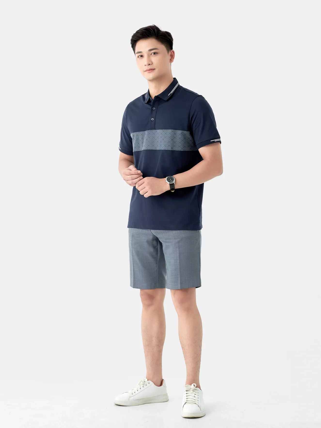 Áo Polo Nam 5S Fashion Họa Tiết Casual Fit APC24044