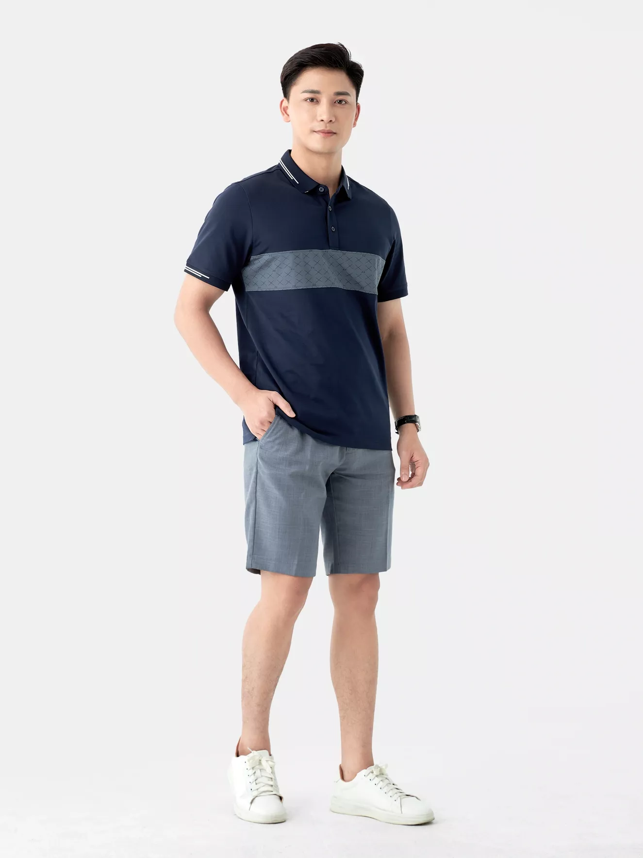 Áo Polo Nam 5S Fashion Họa Tiết Casual Fit APC24044