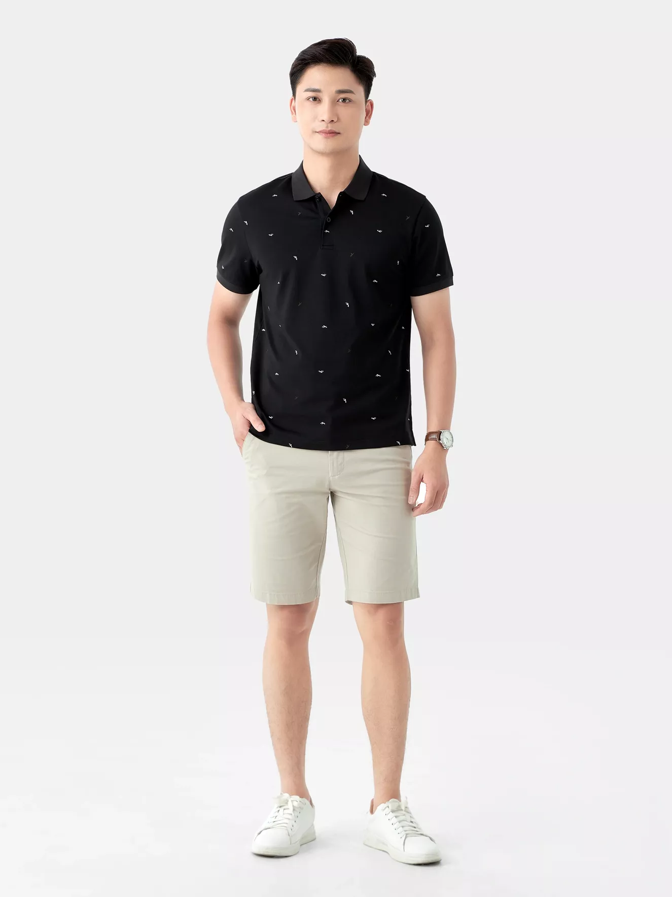 Áo Polo Nam 5S Fashion Họa Tiết In Tràn Slimfit APC24046